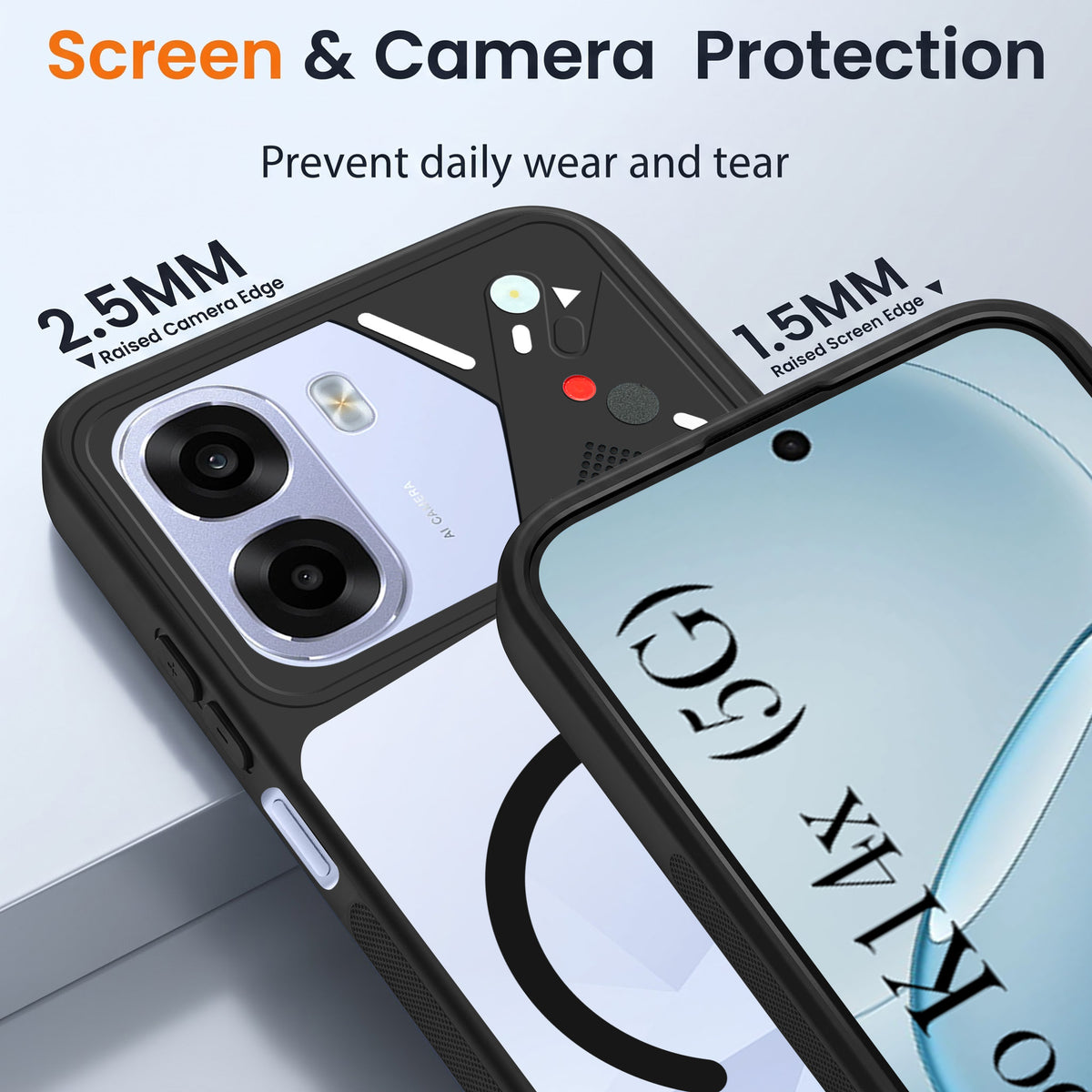 For Oppo K14x 5G Back Cover Case Lifetime Anti-Yellow Clear (Camera Protection | Side Grip | Wireless MagSafe Compatible)