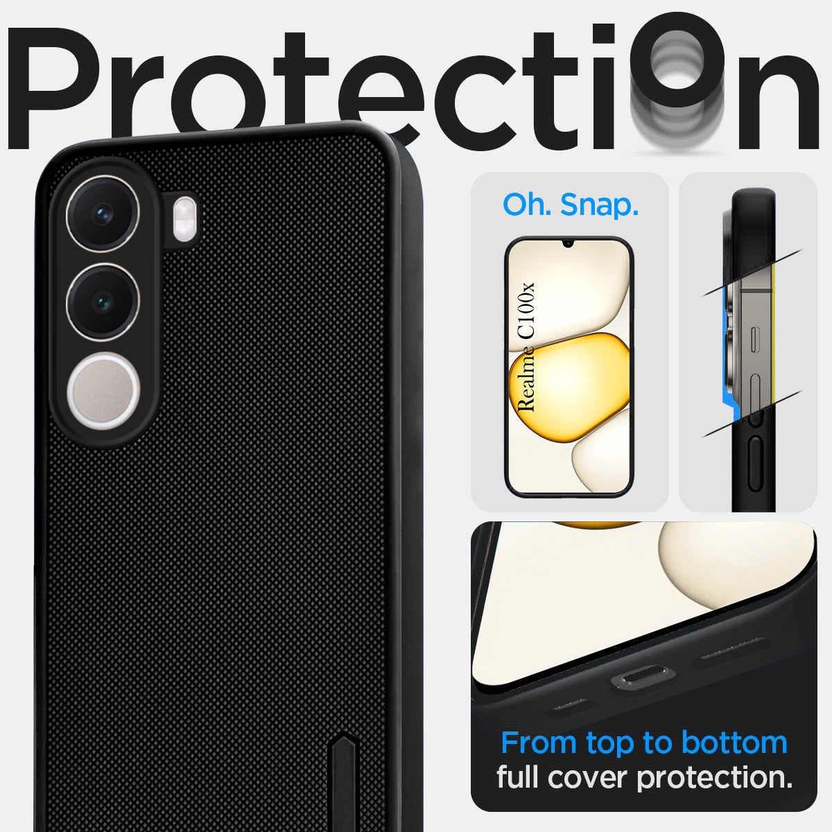 For Realme C100X Back Cover Case Rubberised (Textured Grip Design| Micro-Fiber Cloth Inside | Slim and Light Weight | Soft Touch and Feel)