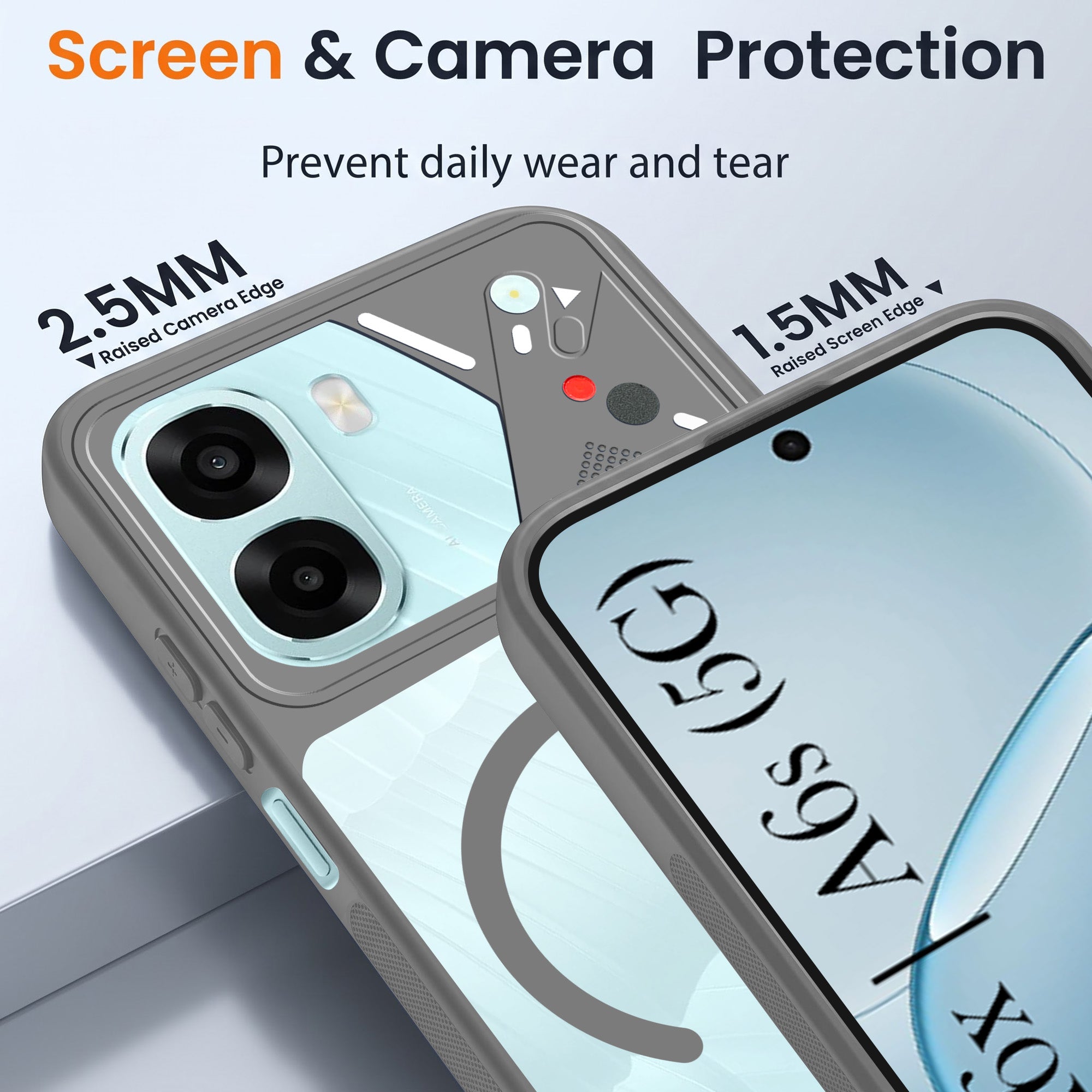 For Oppo A6X | Oppo A6S Back Cover Case Lifetime Anti-Yellow Clear (Camera Protection | Side Grip | Wireless MagSafe Compatible)