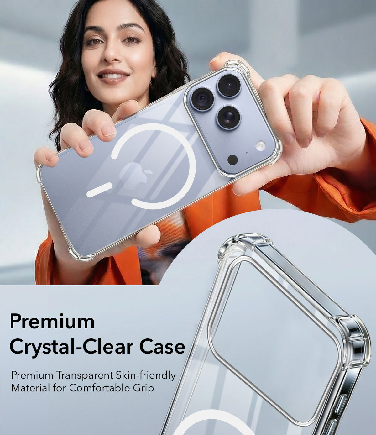 For Apple iPhone 18 Pro Back Cover Shockproof Crystal-Clear (Magsafe Wireless Support | Drop & Camera Protection | Hard Polycarbonate)