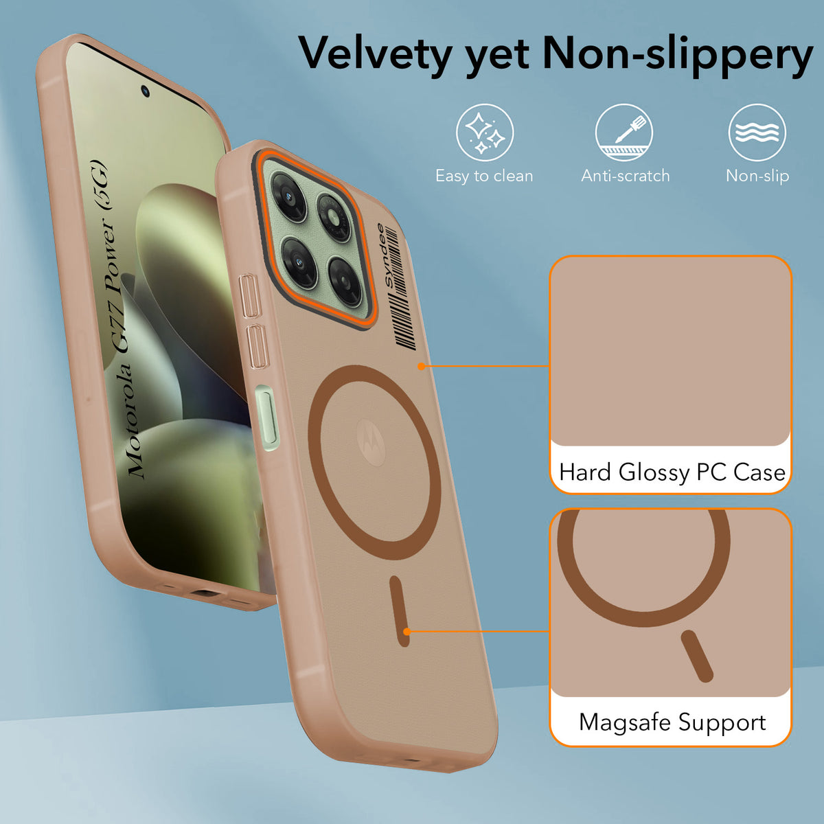 For Motorola Moto G77 Power Back Cover Case (Soft Touch | Camera Bump Protection | MagSafe Compatible | Matte Finish)