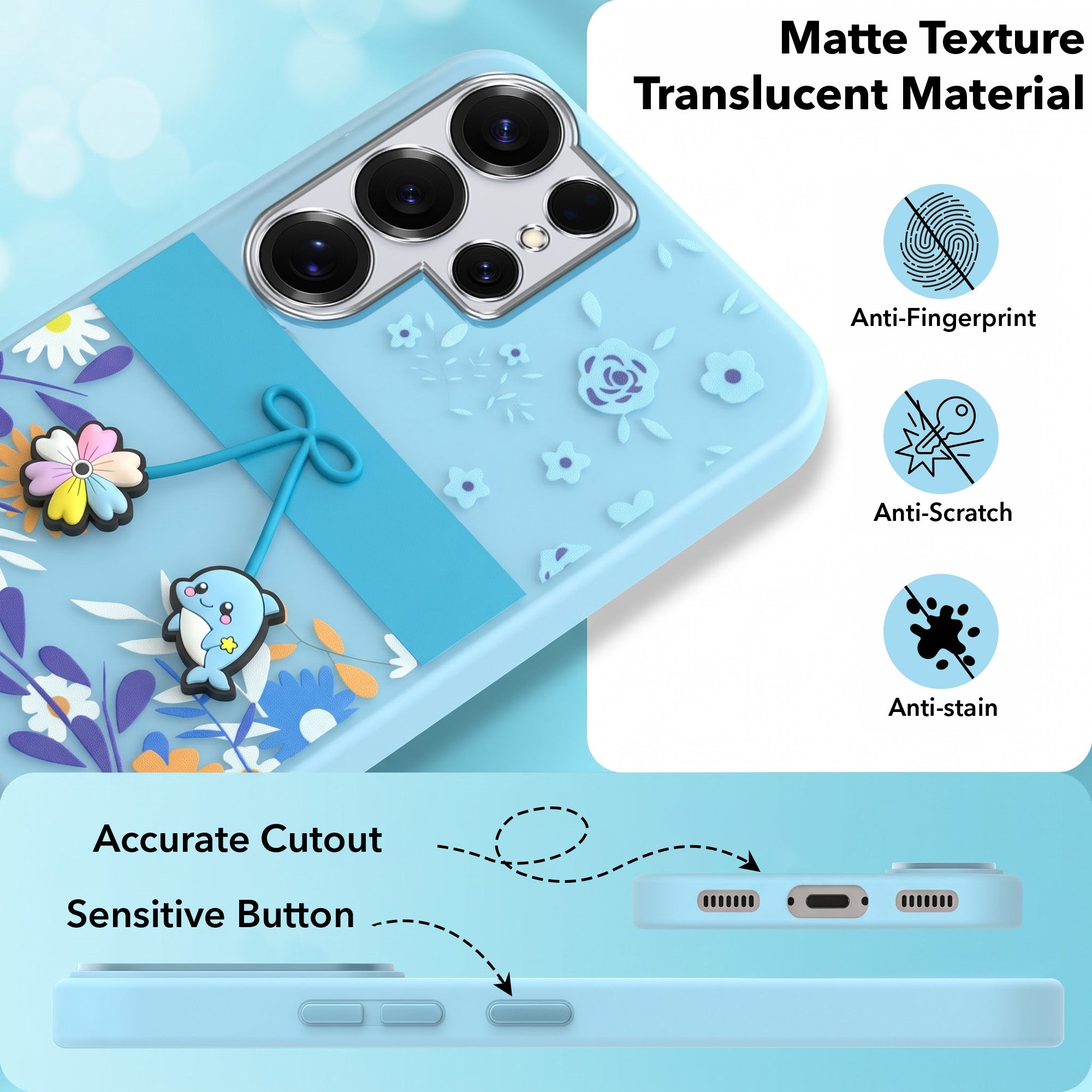 For Samsung Galaxy S25 Ultra Back Cover Case (3D Cute Cartoons | Hard Back Side Soft | Matte Premium Finish | HD Printing)