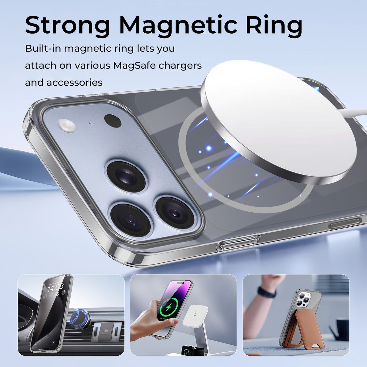 For Apple iPhone 18 Pro Max Back Case Cover Crystal Anti Yellow (Unbreakable PC | MagSafe Wireless Charging Support |Camera Protection Bump)