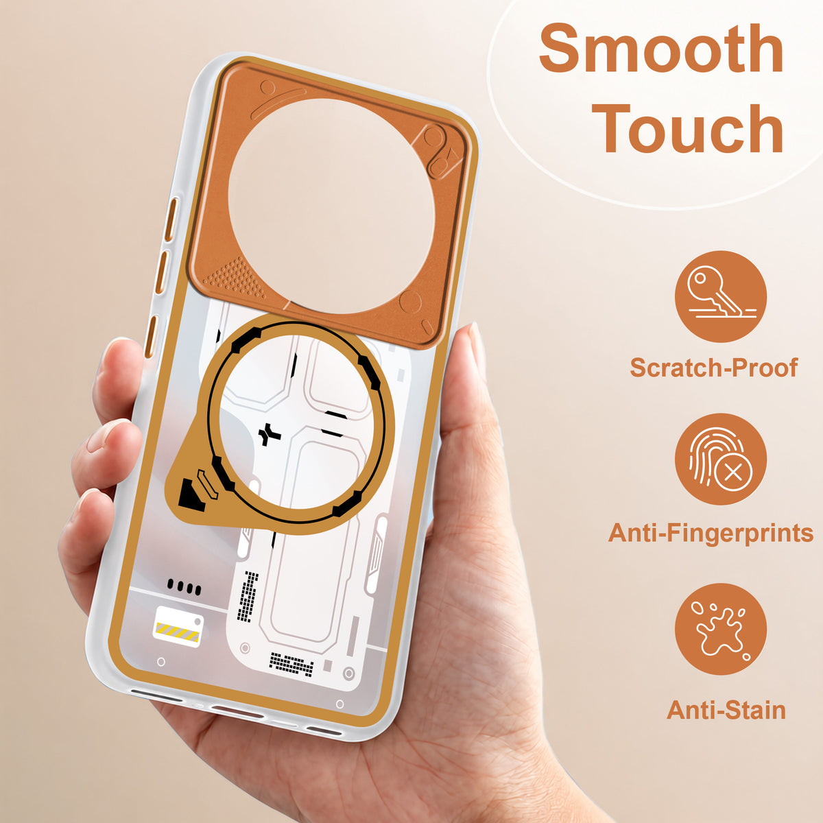 For Vivo T4 Metallic Back Cover Case (Metallic Camera Protection & Buttons | Translucent Milky Shade | Hard Polycarbonate)