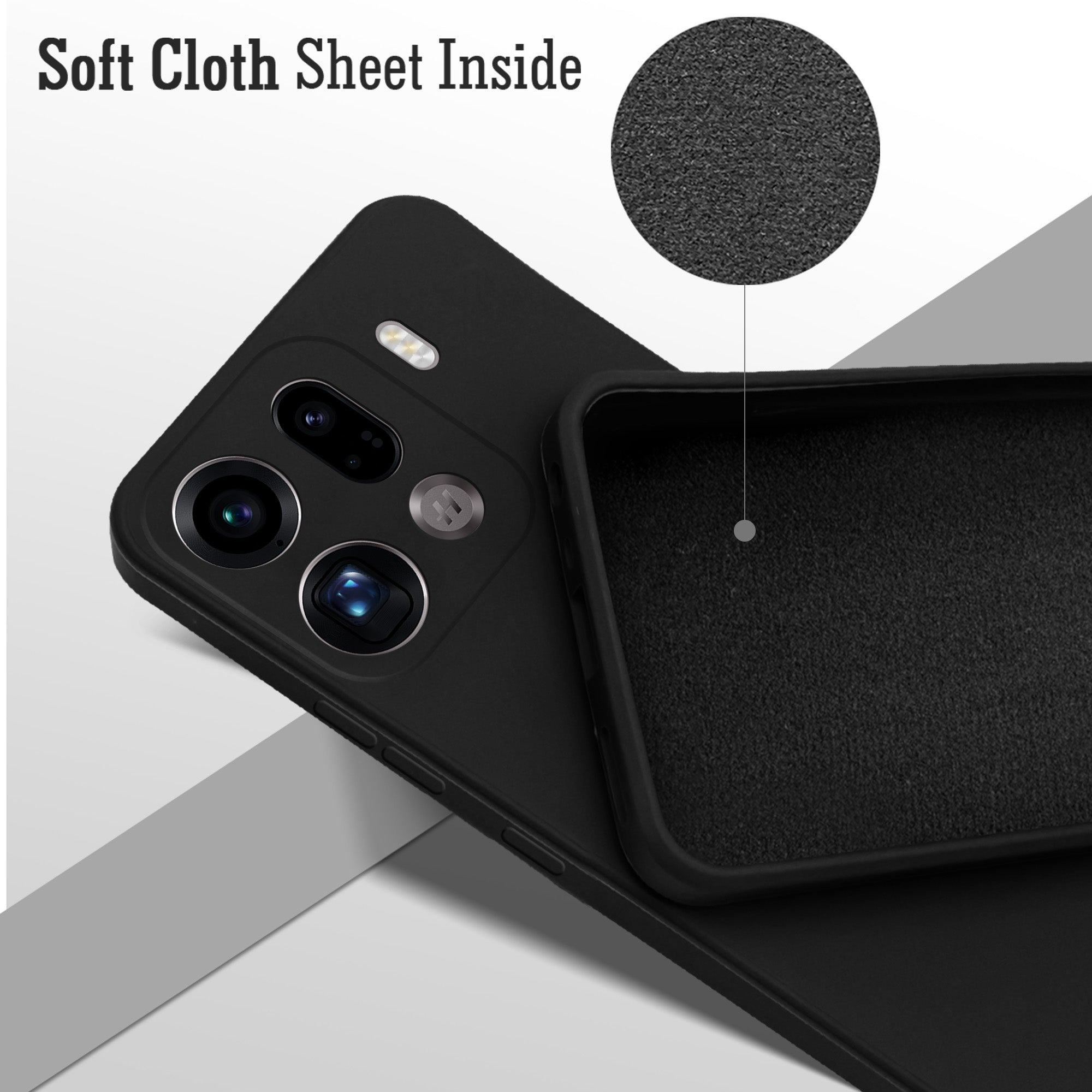 For Oppo Find X9 Pro Back Cover Case (Matte Finish Silicone with Inside Fiber cloth) (Copy)