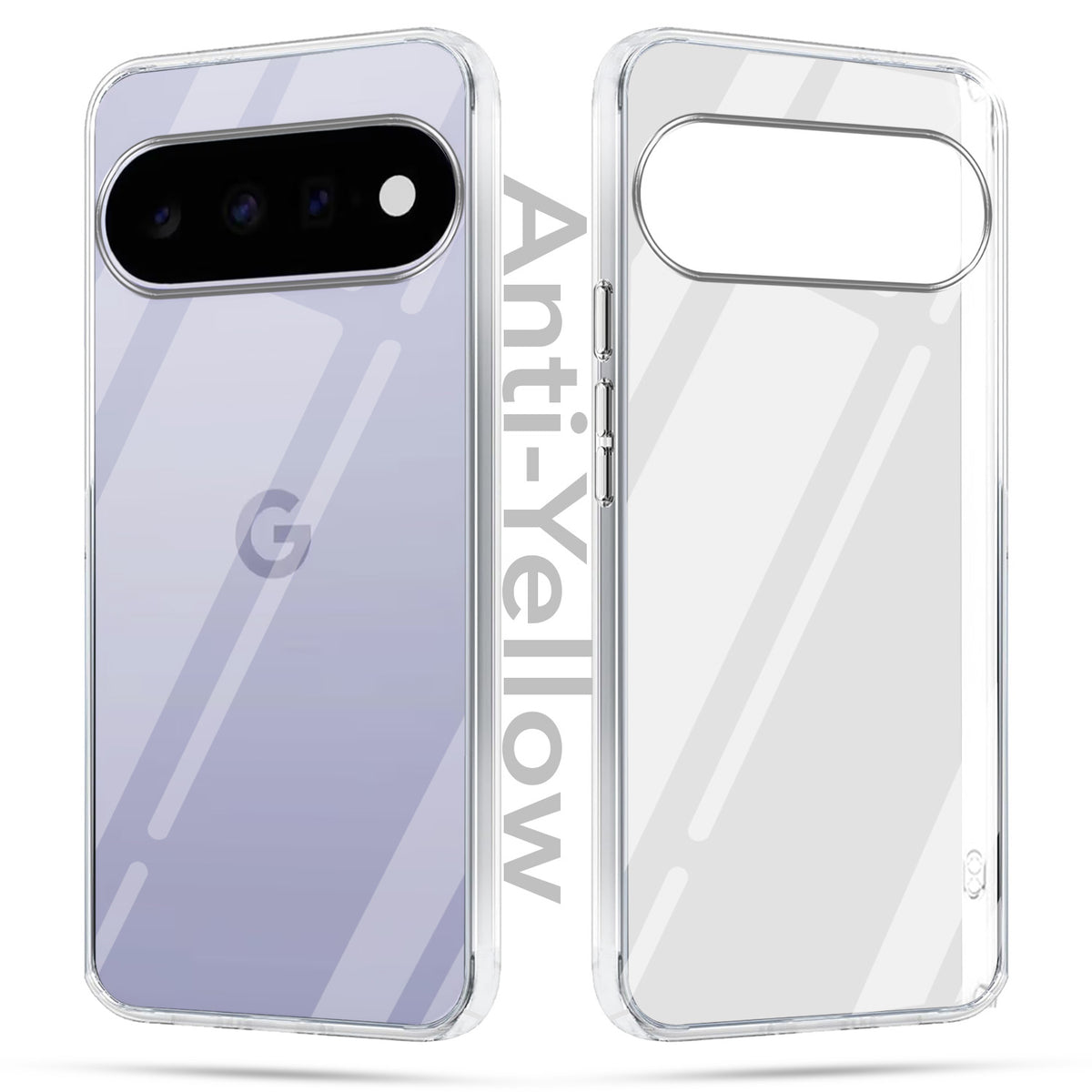 For Google Pixel 11 Combo with Back Cover and 9H Tempered Glass (Lifetime Anti-Yellow | Sleek Hard Crystal | Oleophobic Coating Screen Glass)