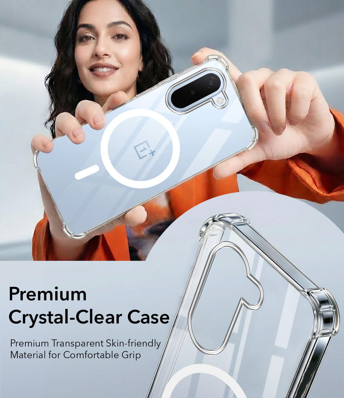 For OnePlus N6X Back Cover Shockproof Crystal-Clear (Magsafe Wireless Support | Drop & Camera Protection | Hard Polycarbonate)