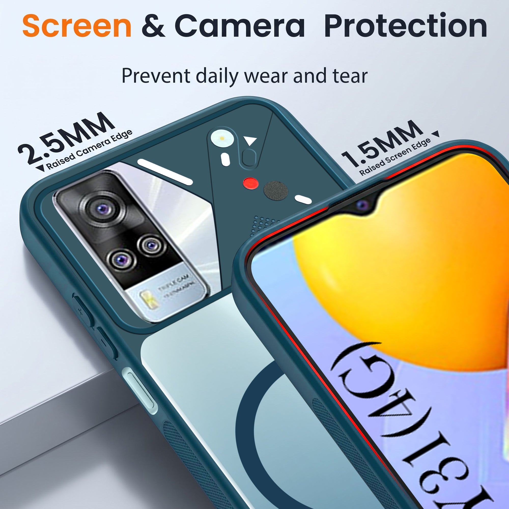 For Vivo Y31 (2021) Back Cover Case Lifetime Anti-Yellow Clear (Camera Protection | Side Grip | Wireless MagSafe Compatible)