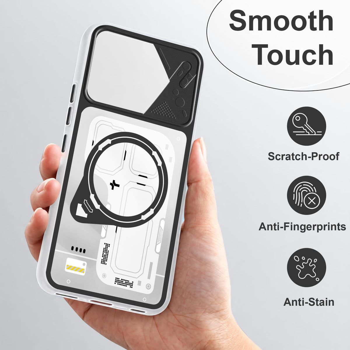 For Realme 16 Pro Metallic Back Cover Case (Metallic Camera Protection & Buttons | Translucent Milky Shade | Hard Polycarbonate)