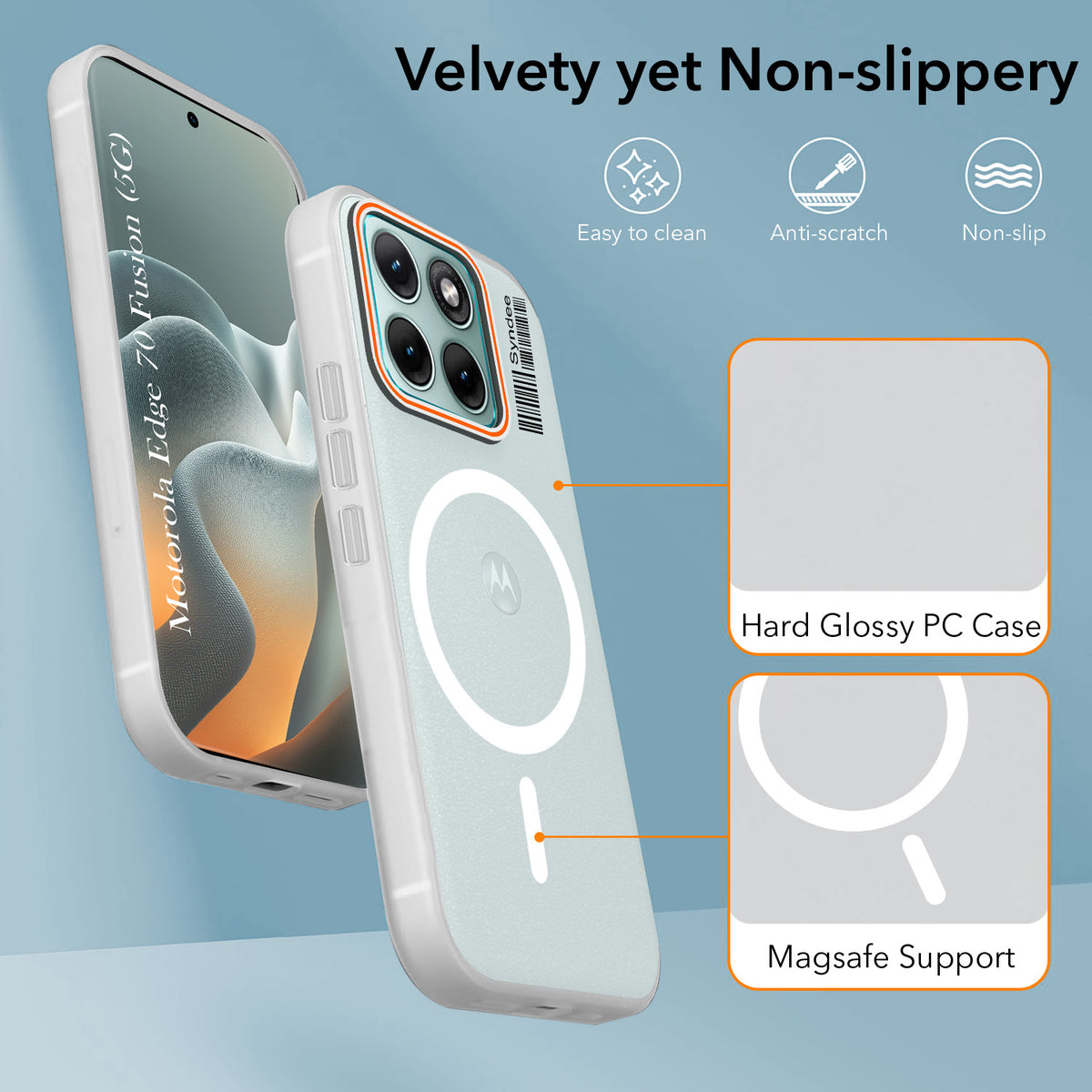 For Motorola Moto Edge 70 Fusion Back Cover Case (Soft Touch | Camera Bump Protection | MagSafe Compatible | Matte Finish)