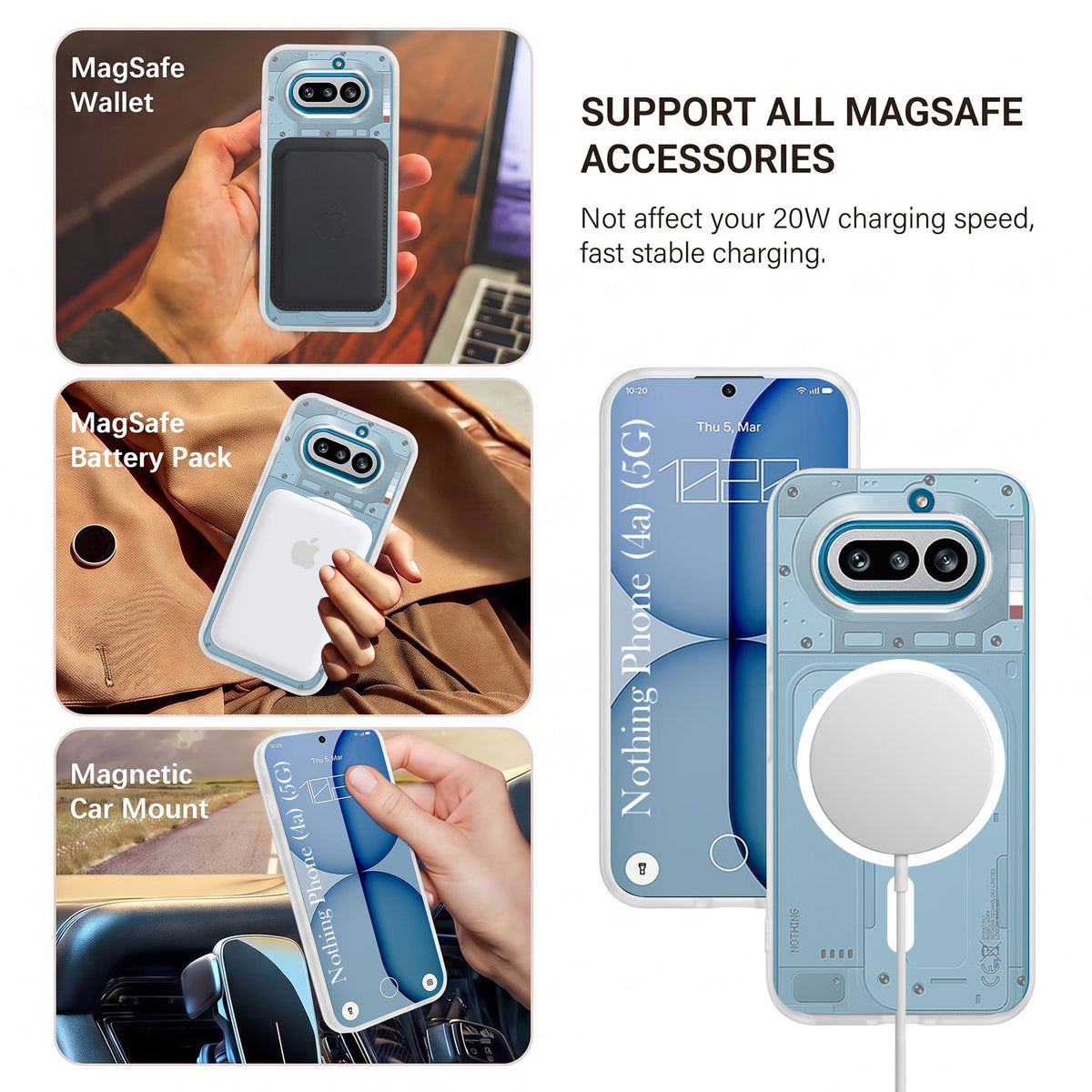 For Nothing Phone 4A 5G Matte Finish Back Case Cover (MagSafe Compatible | Translucent Soft Touch | Slim and Unbreakable)