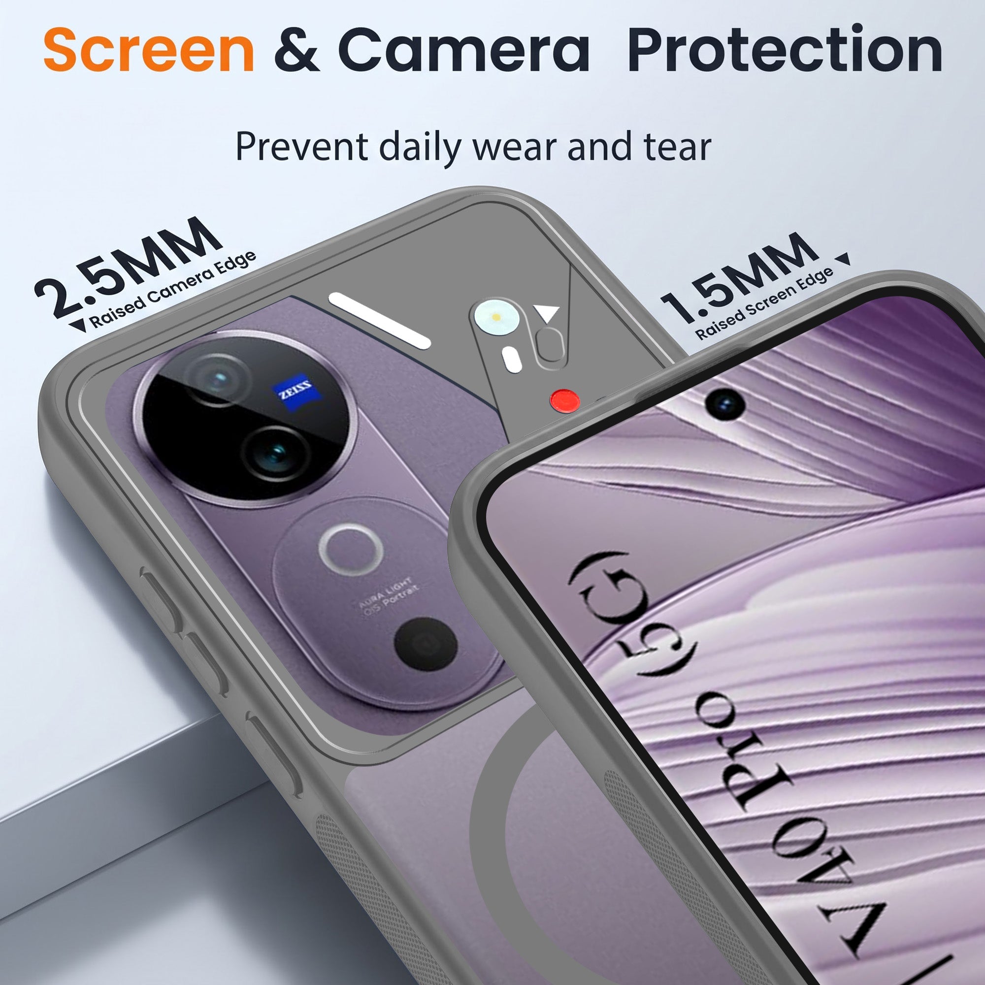 For Vivo V40 | Vivo V40 Pro Back Cover Case Lifetime Anti-Yellow Clear (Camera Protection | Side Grip | Wireless MagSafe Compatible)
