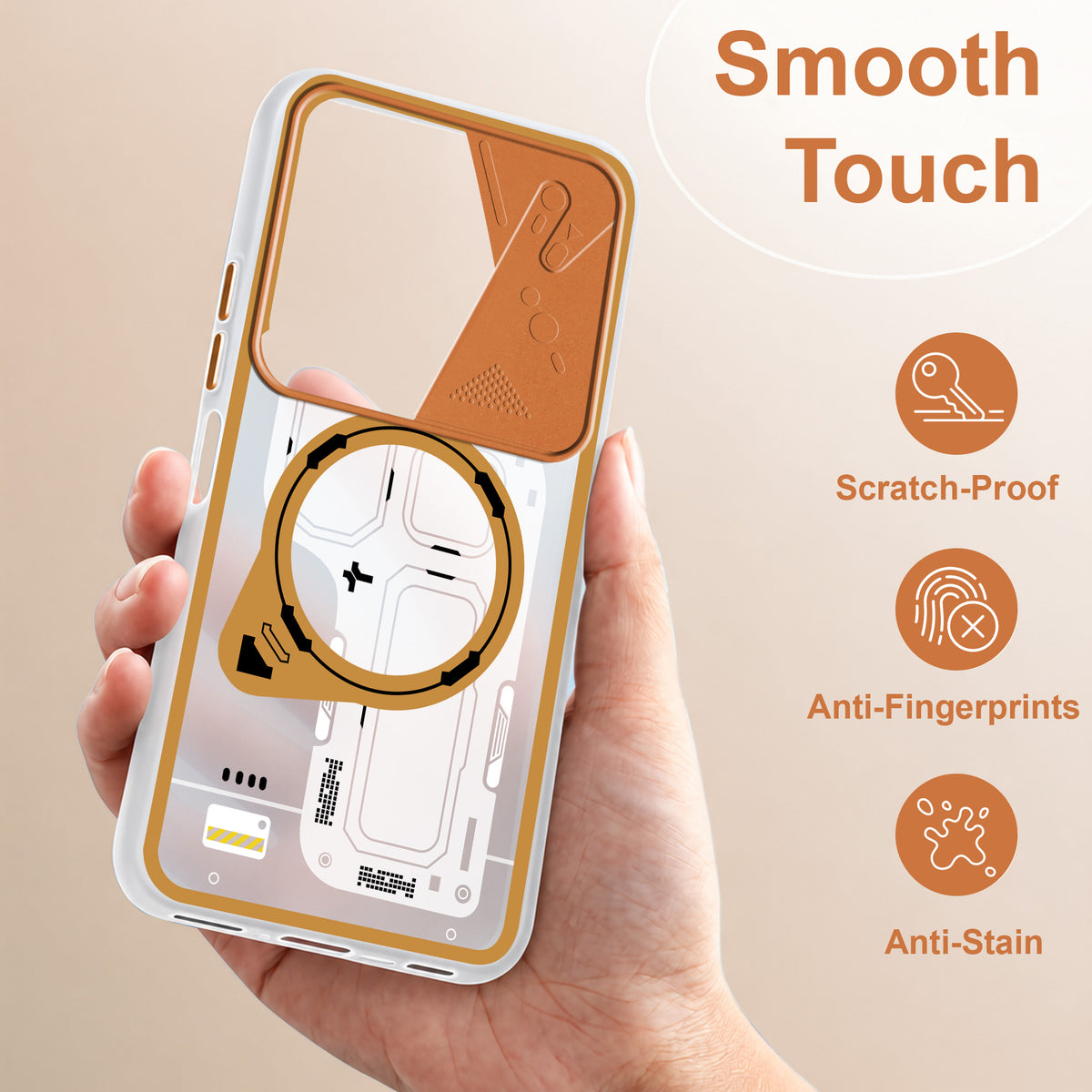 For Vivo Y29 Metallic Back Cover Case (Metallic Camera Protection & Buttons | Translucent Milky Shade | Hard Polycarbonate)