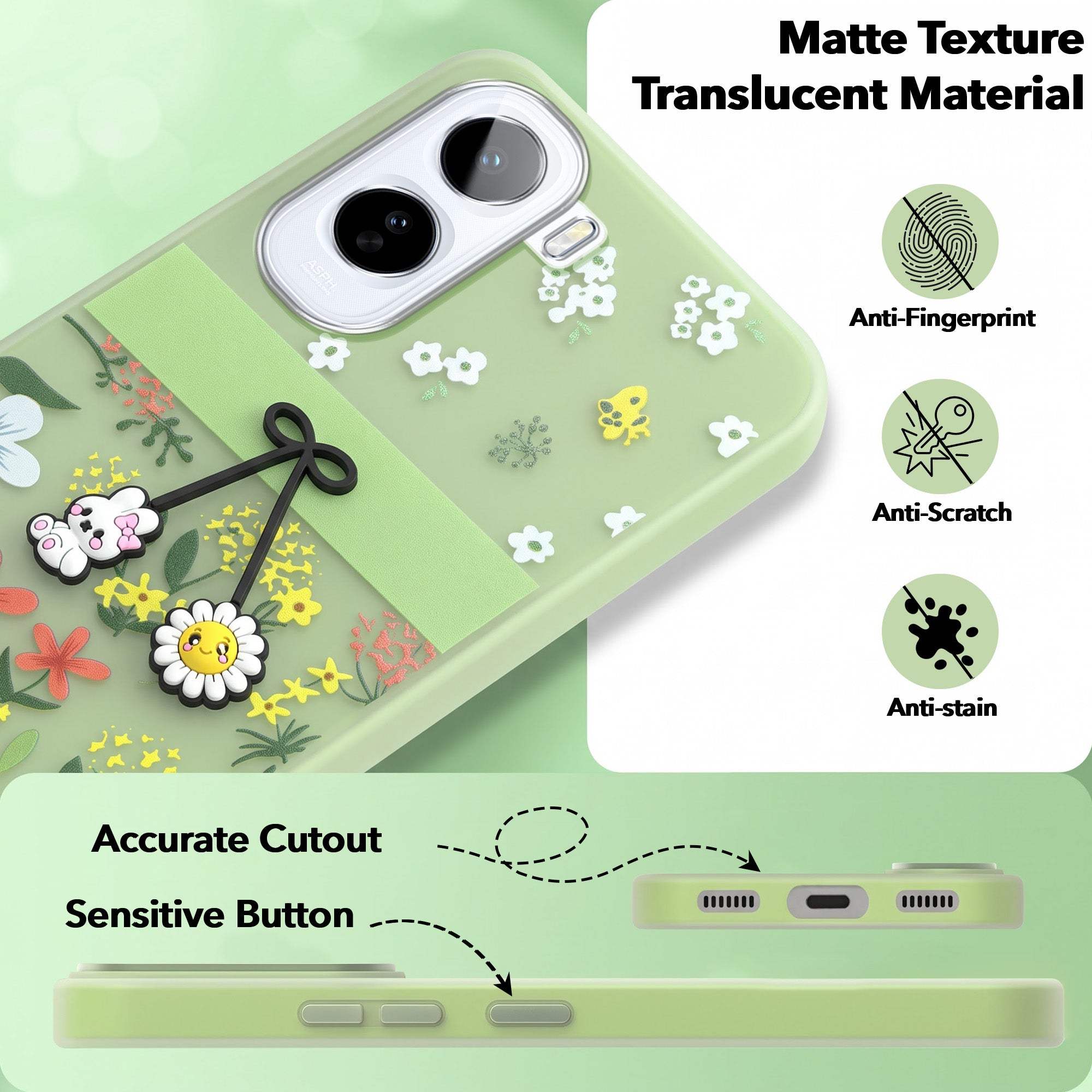 For Vivo T5 Pro 5G Back Cover Case (3D Cute Cartoons | Hard Back Side Soft | Matte Premium Finish | HD Printing)