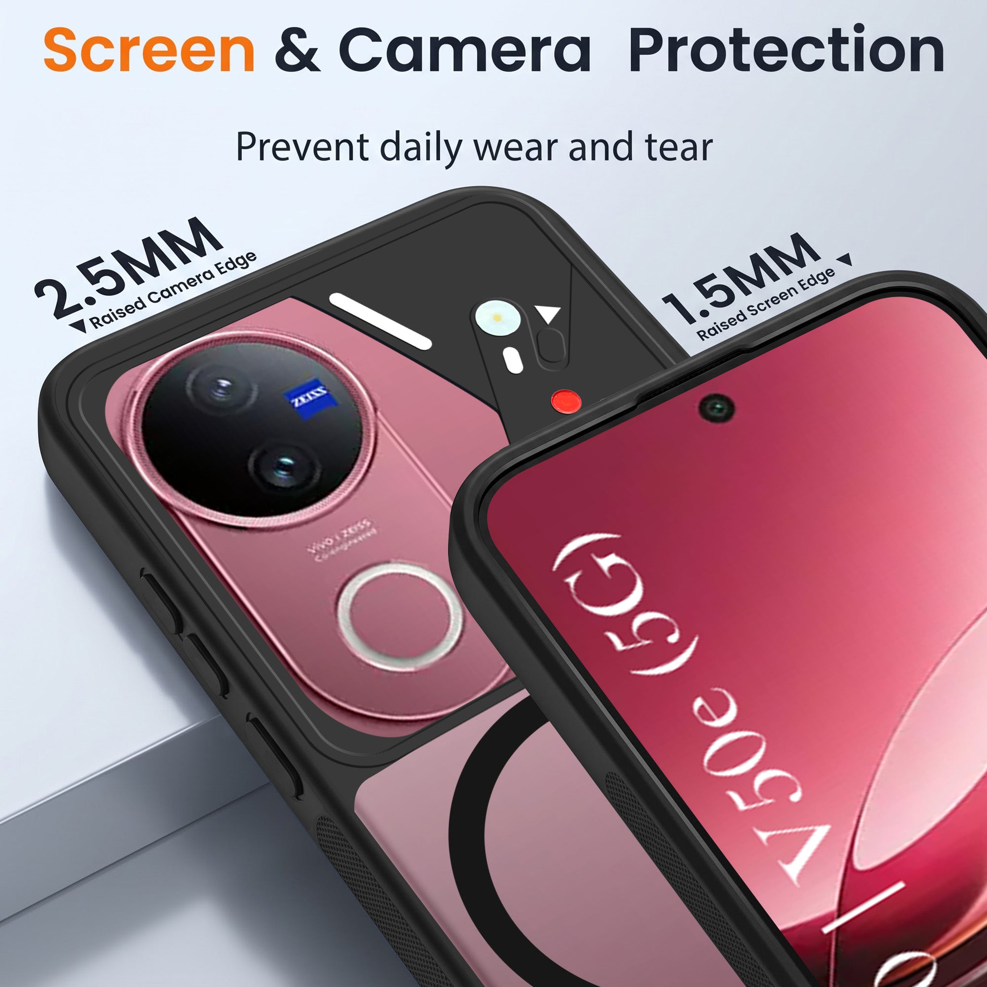 For Vivo V50 | Vivo V50e Back Cover Case Lifetime Anti-Yellow Clear (Camera Protection | Side Grip | Wireless MagSafe Compatible)