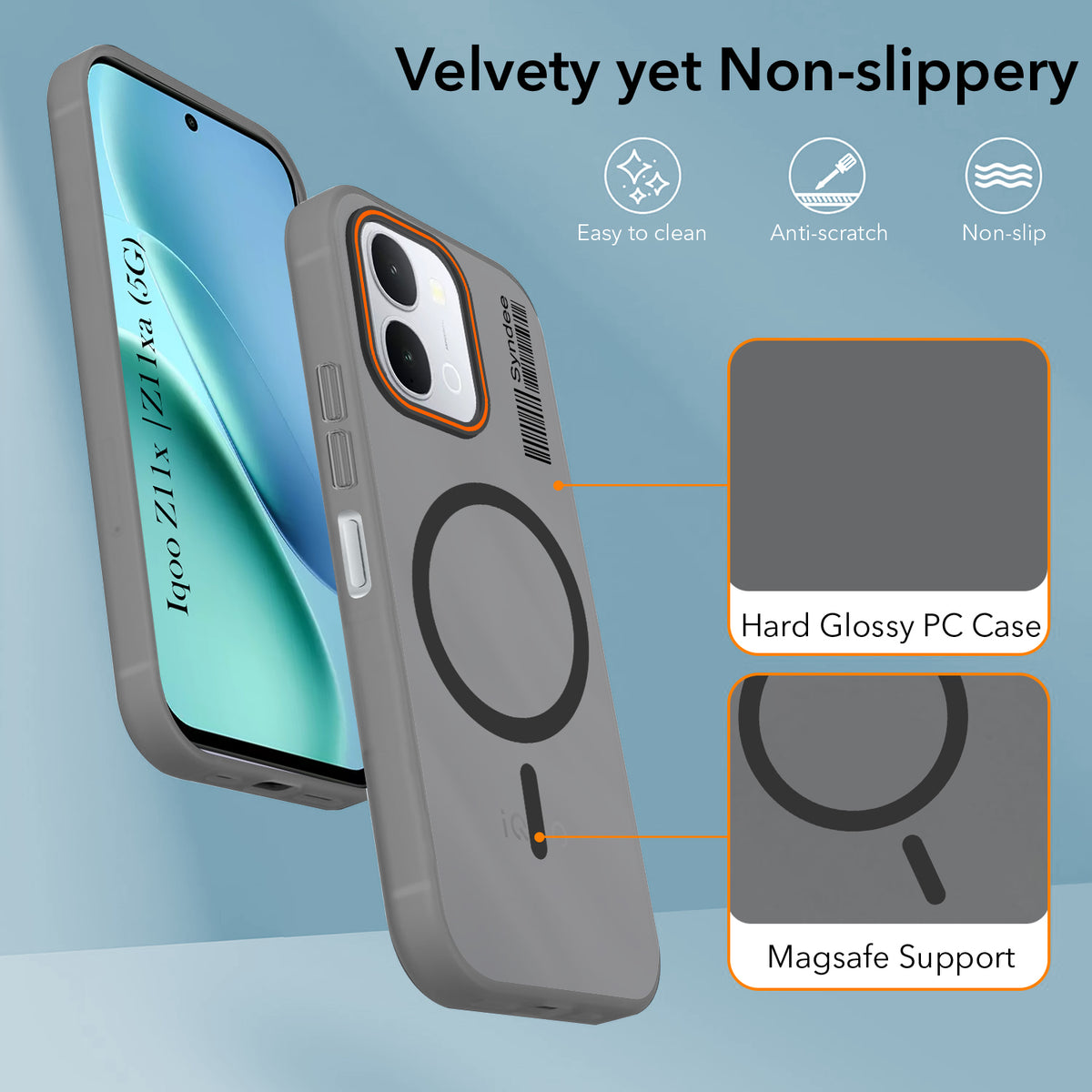 For Vivo iQOO Z11x 5G | Vivo iQOO Z11xa Back Cover Case (Soft Touch | Camera Bump Protection | MagSafe Compatible | Matte Finish)