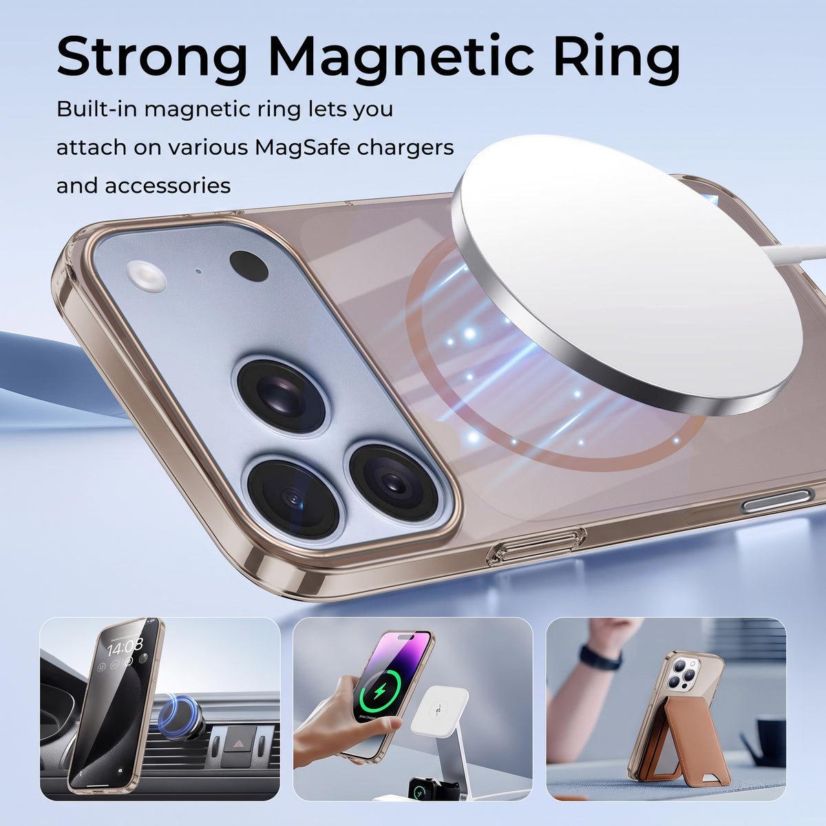 For Apple iPhone 18 Pro Max Back Case Cover Crystal Anti Yellow (Unbreakable PC | MagSafe Wireless Charging Support |Camera Protection Bump)