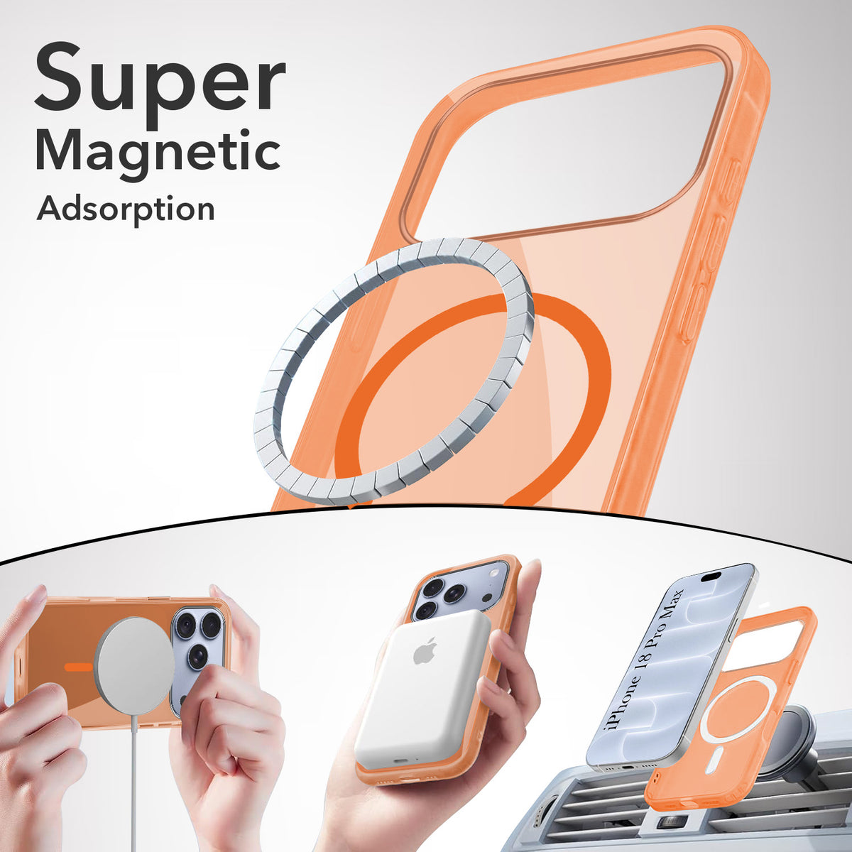 For Apple iPhone 18 Pro Max Back Cover Case Lifetime Anti-Yellow MagSafe Compatible Clear (Sleek Hard Crystal | Shockproof and Camera Protection)