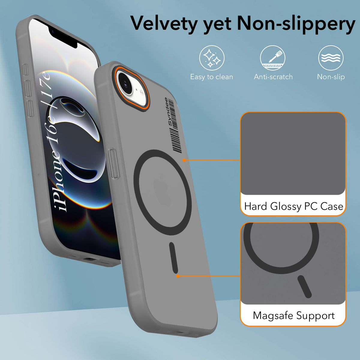 For Apple iPhone 16e | iPhone 17e Back Cover Case (Soft Touch | Camera Bump Protection | MagSafe Compatible | Matte Finish)