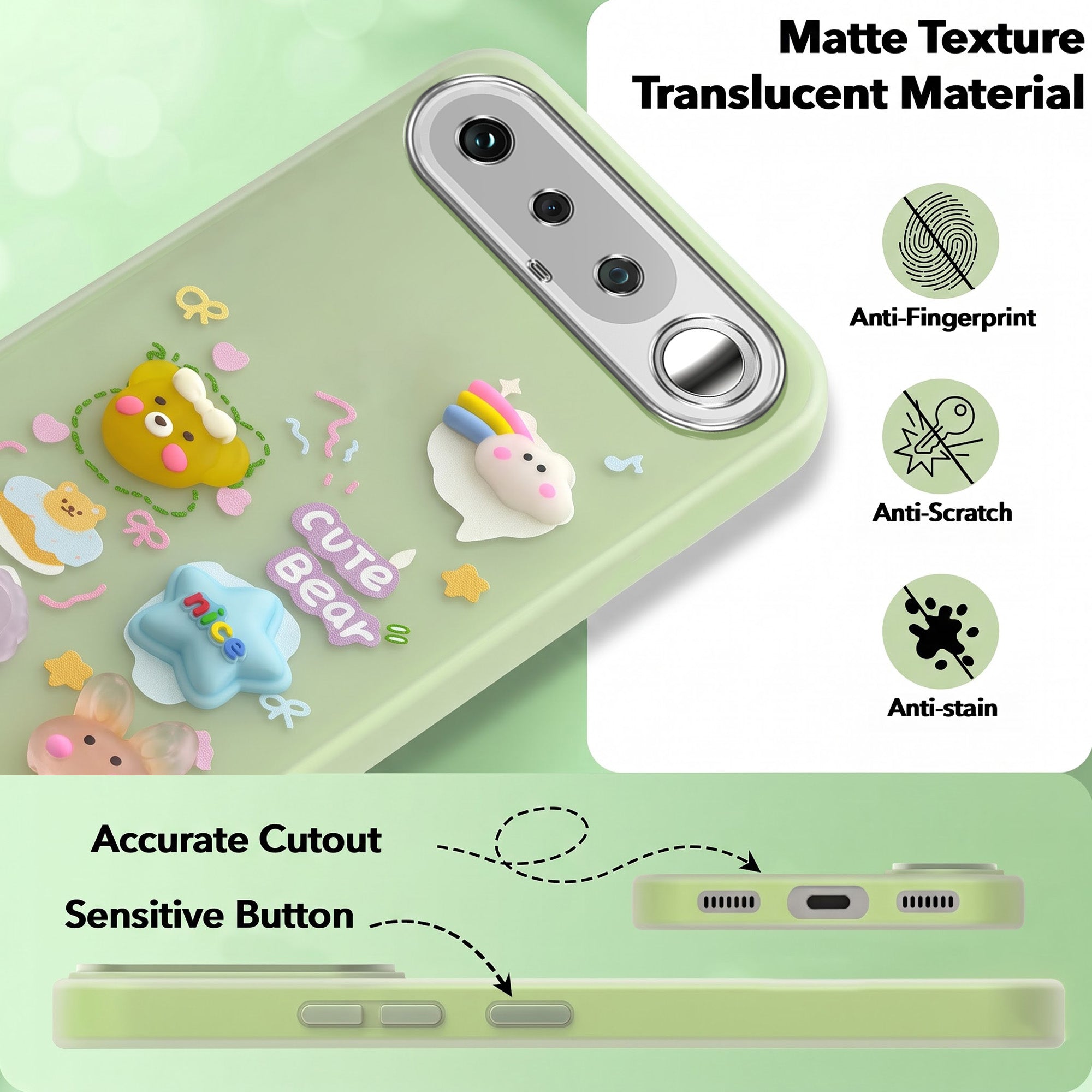 For Realme 16 Back Cover Case (3D Cute Cartoons | Hard Back Side Soft | Matte Premium Finish | HD Printing)