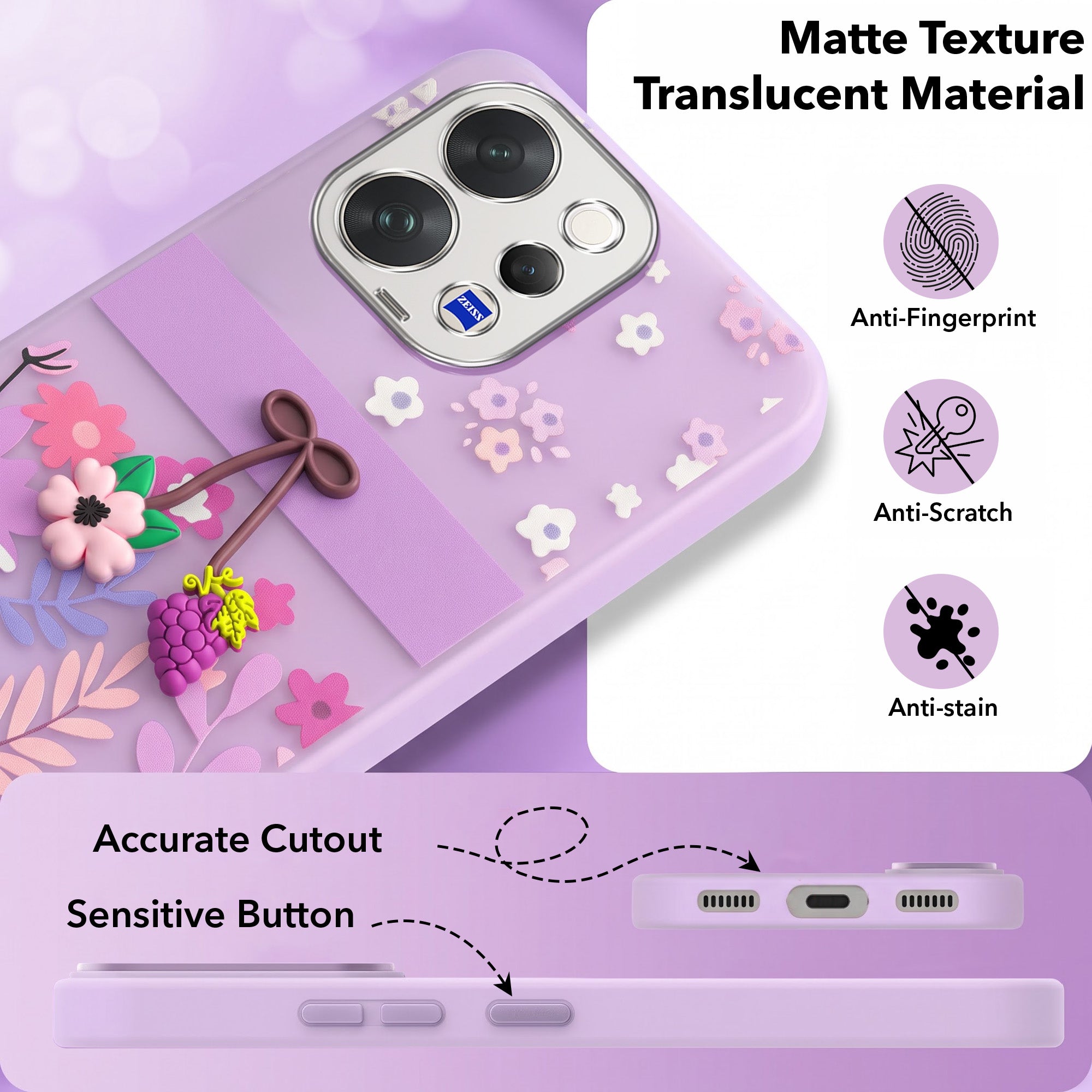 For Vivo V70 | Vivo V70 Elite 5G Back Cover Case (3D Cute Cartoons | Hard Back Side Soft | Matte Premium Finish | HD Printing)