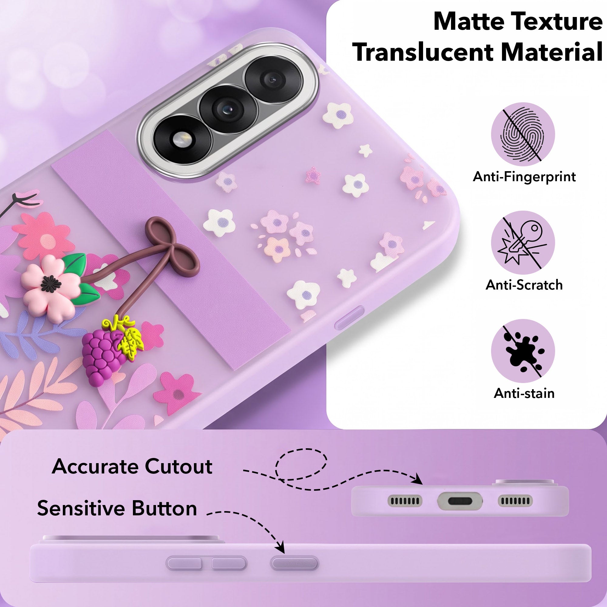 For Oneplus Nord 5 Back Cover Case (3D Cute Cartoons | Hard Back Side Soft | Matte Premium Finish | HD Printing)