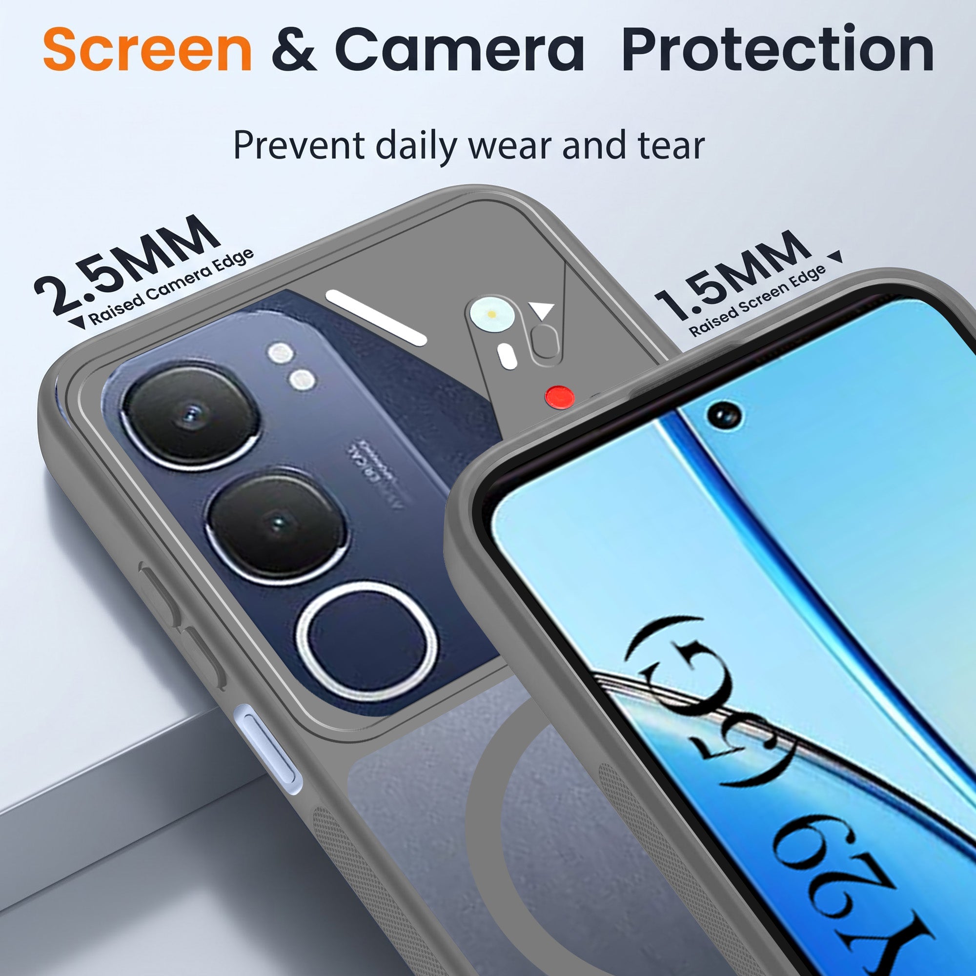 For Vivo Y29 Back Cover Case Lifetime Anti-Yellow Clear (Camera Protection | Side Grip | Wireless MagSafe Compatible)