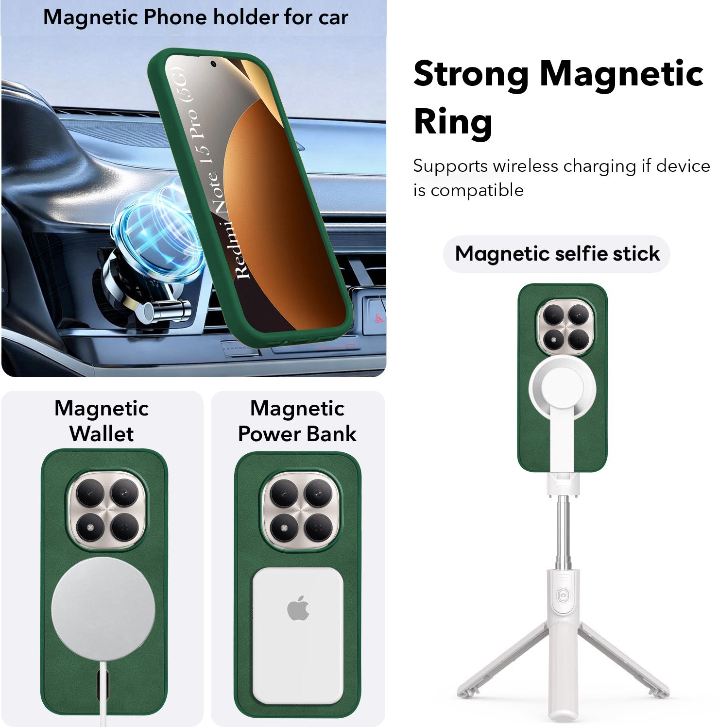 For Xiaomi Redmi Note 15 Pro 5G Back Cover Case Leather Finish (MagSafe Compatible Wireless Charging | Soft Touch | Camera Bump Protection)