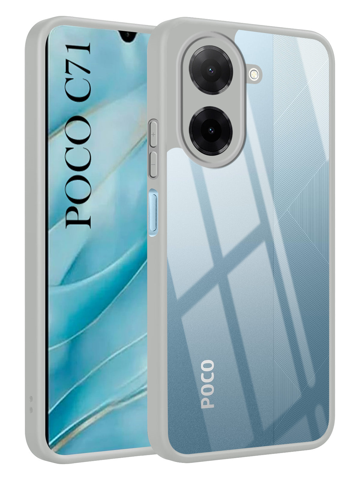 For Poco C71 Back Cover Case Ultra-Hybrid (Lifetime Anti Yellow | Anti Scratch | Crystal Clear Shockproof)