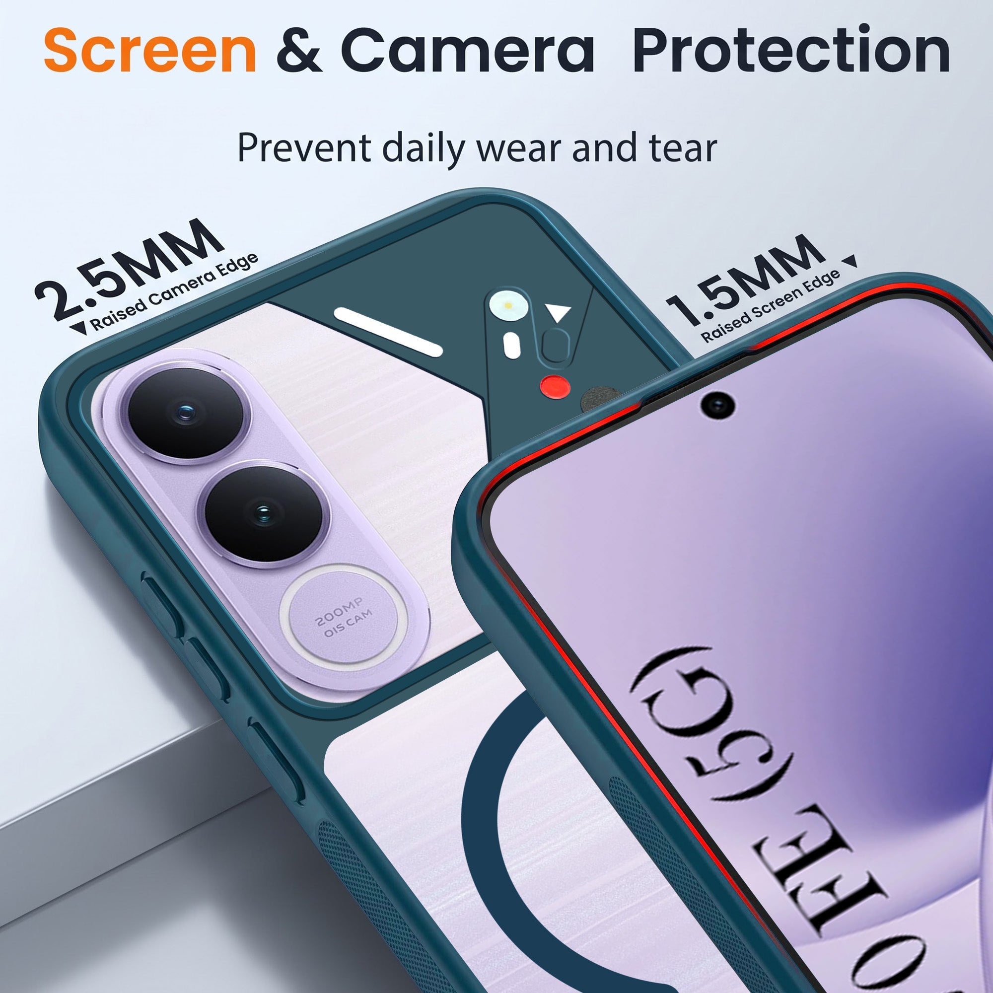 For Vivo V70 FE 5G Back Cover Case Lifetime Anti-Yellow Clear (Camera Protection | Side Grip | Wireless MagSafe Compatible)