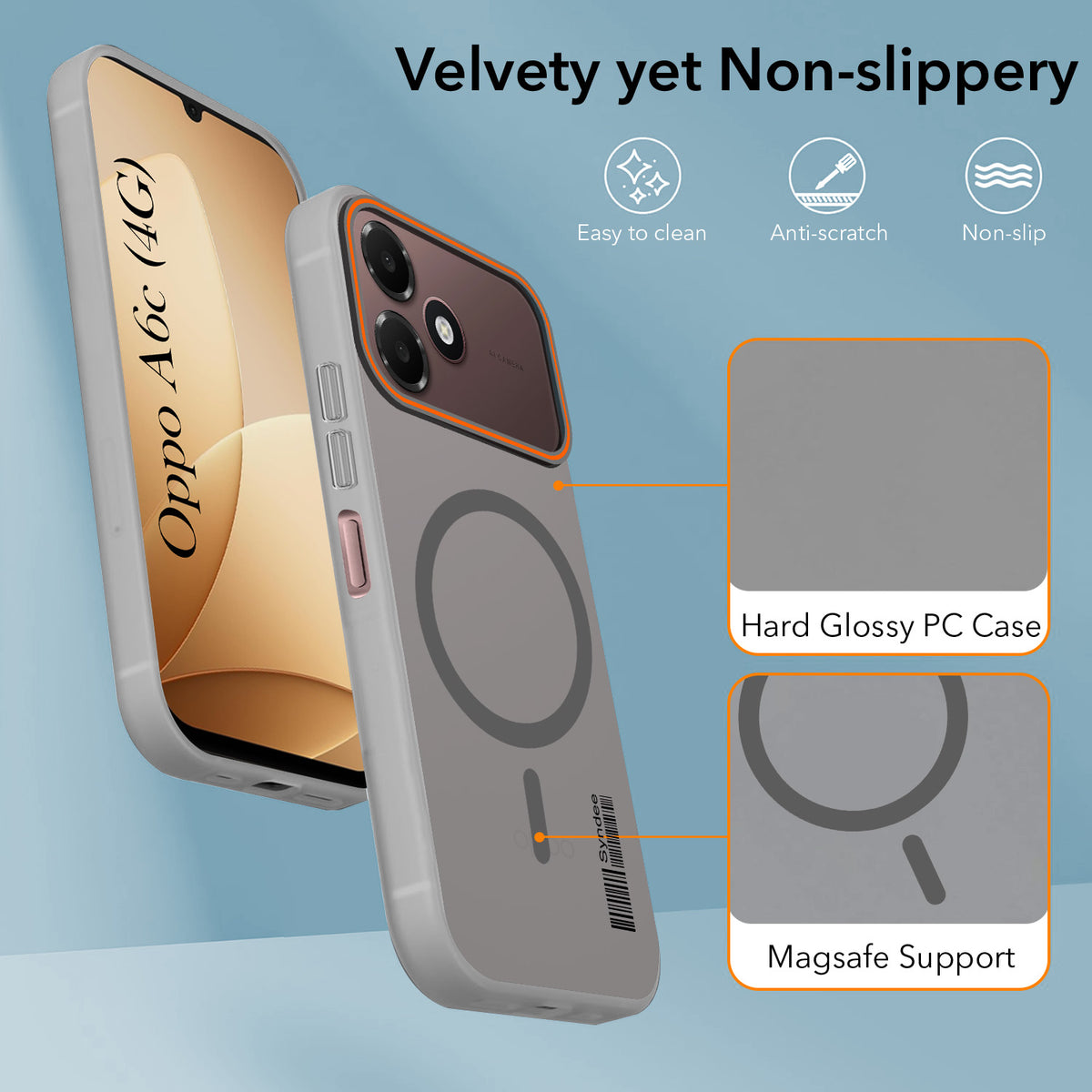 For Oppo A6c 4G Back Cover Case (Soft Touch | Camera Bump Protection | MagSafe Compatible | Matte Finish)