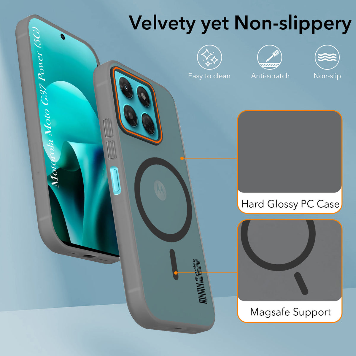 For Motorola Moto G37 Power Back Cover Case (Soft Touch | Camera Bump Protection | MagSafe Compatible | Matte Finish)