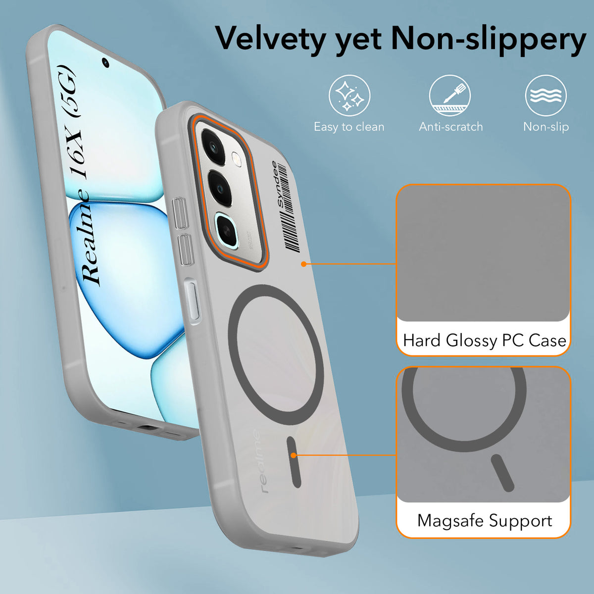 For Realme 16x 5G Back Cover Case (Soft Touch | Camera Bump Protection | MagSafe Compatible | Matte Finish)