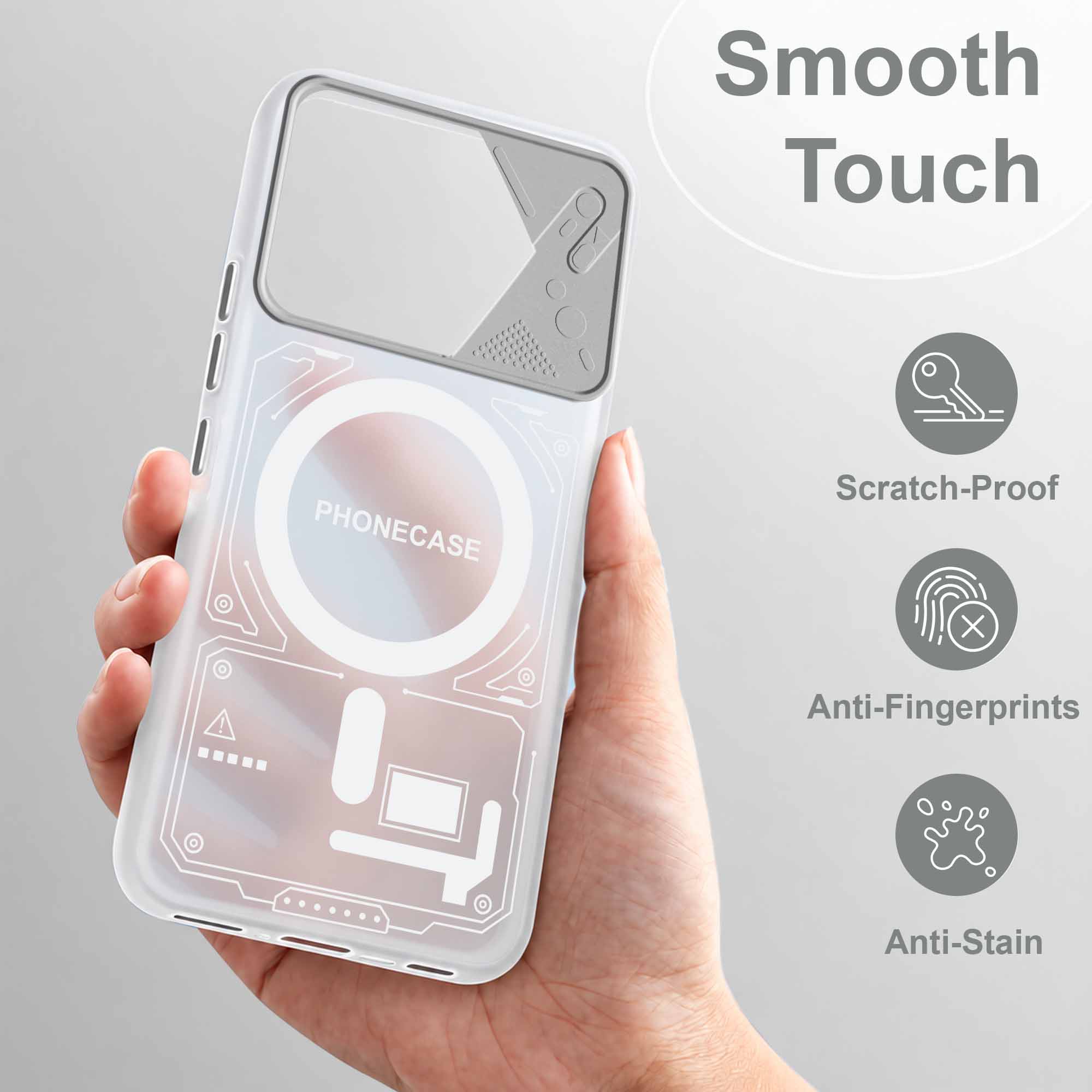 For Motorola Moto Edge 60 Metallic Back Cover Case (Metallic Camera Protection & Buttons | Translucent Milky Shade | Hard Polycarbonate)