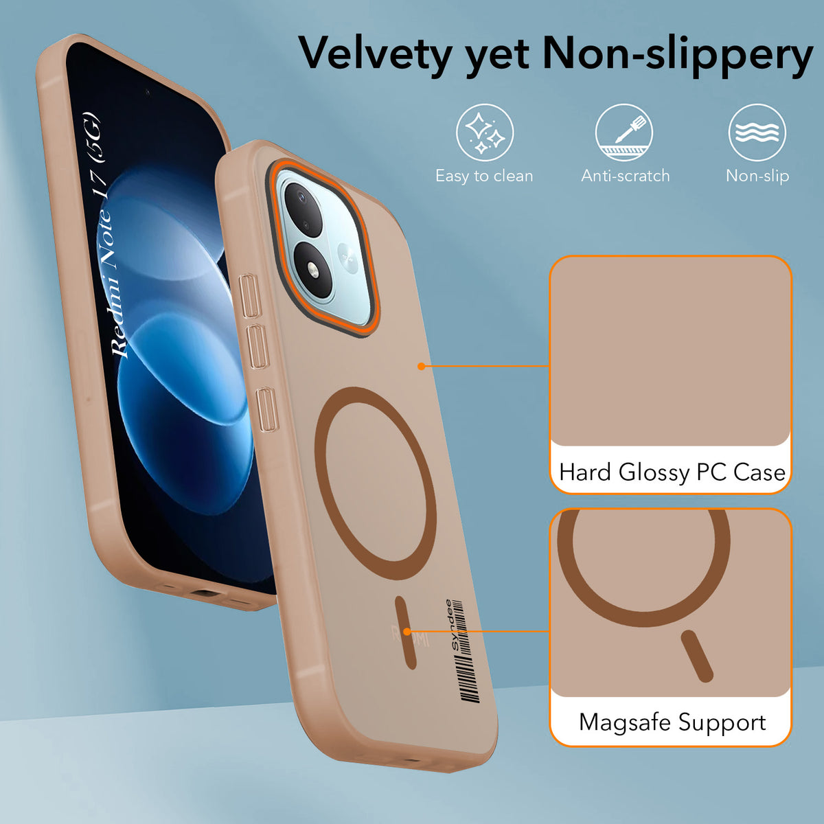 For Redmi Note 17 5G Back Cover Case (Soft Touch | Camera Bump Protection | MagSafe Compatible | Matte Finish)