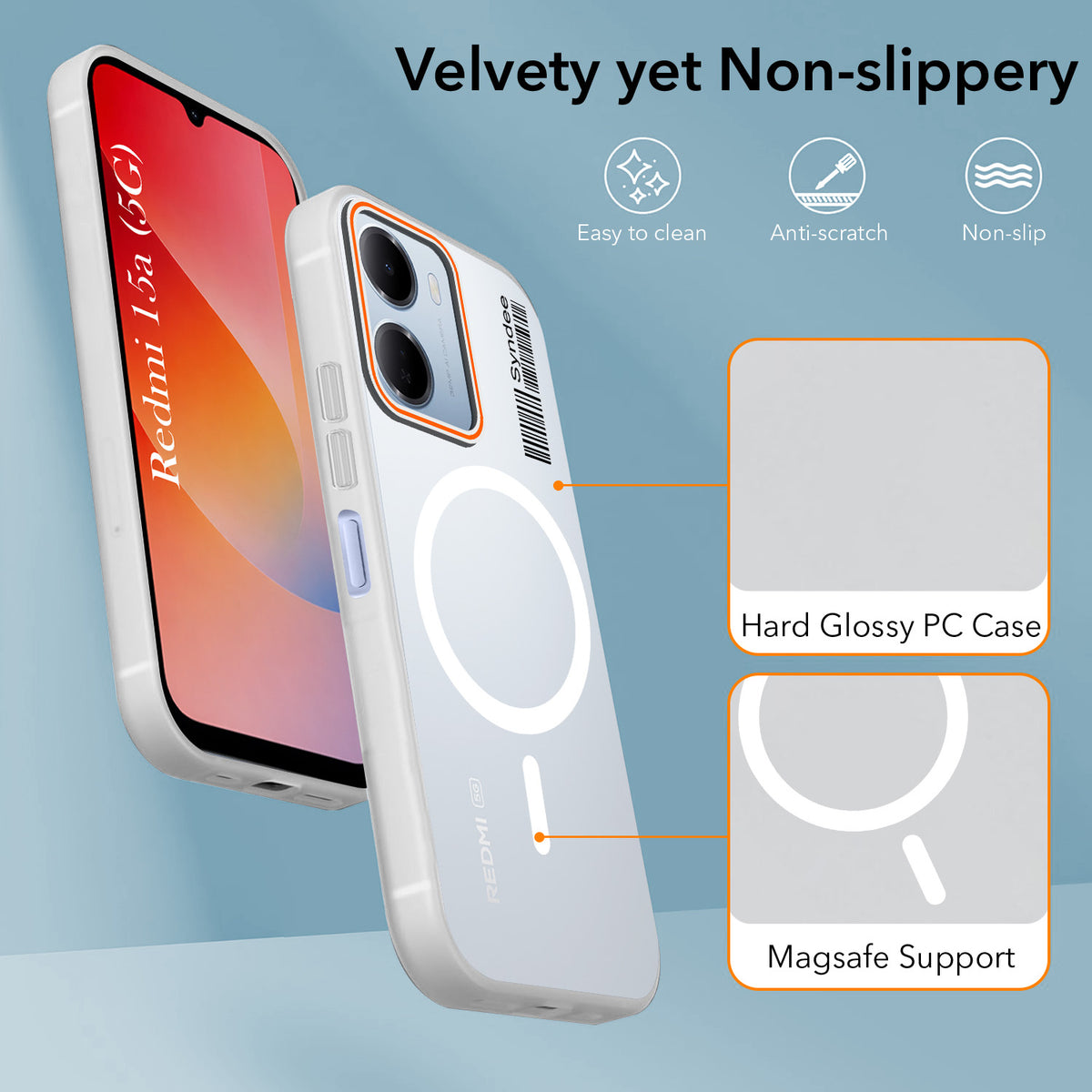 For Redmi 15A 5G Back Cover Case (Soft Touch | Camera Bump Protection | MagSafe Compatible | Matte Finish)