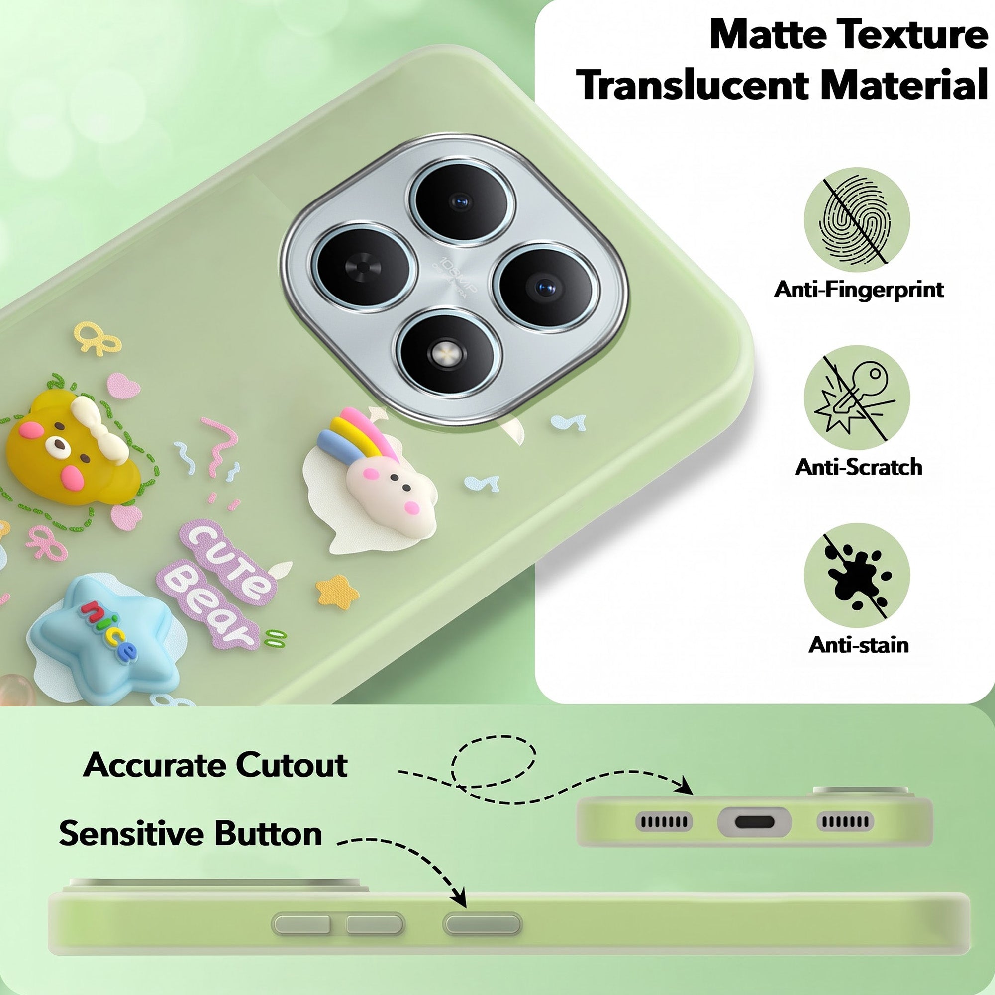 For Redmi Note 15 5G | Redmi Note 15 SE 5G Back Cover Case (Cute 3D cartoon charms design | Slim Aesthetic Case for Girls | Camera Protection | Hard Unbreakable)