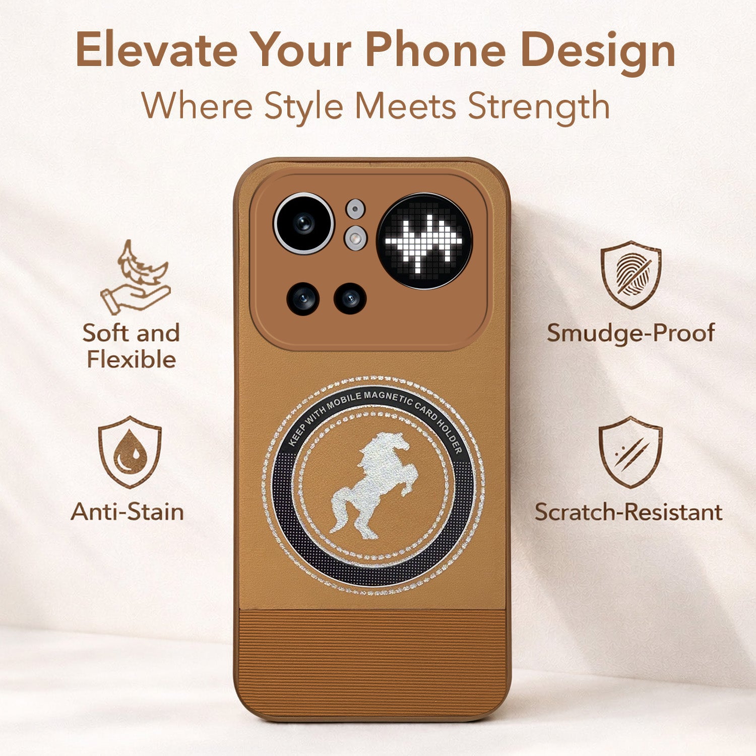 For Nothing Phone 4A Pro 5G Back Cover Case PU Leather Finish (Professional Minimalist Texture | MagSafe Compatile | Camera Protection | Sleek Sober Formal)
