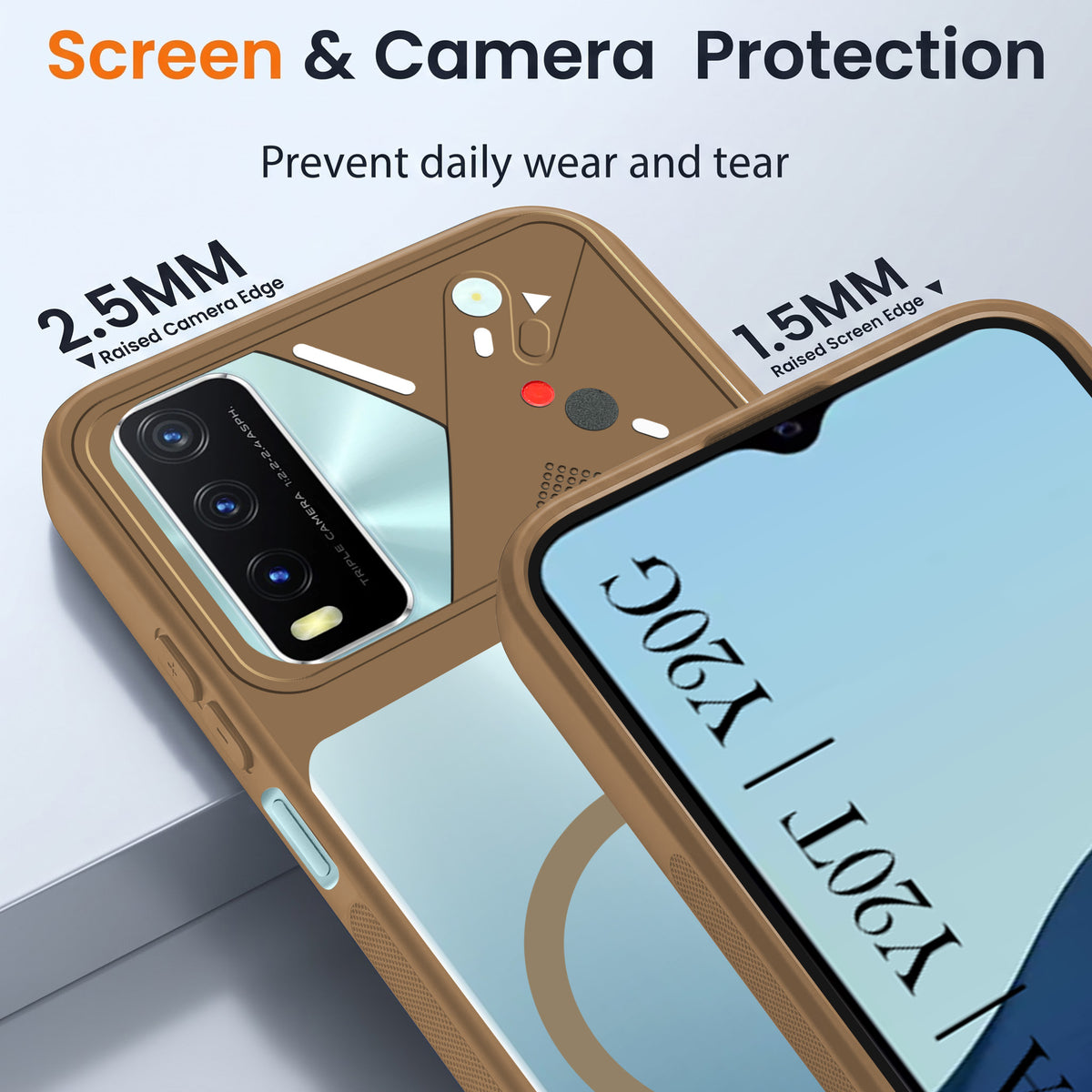 For Vivo Y20A | Y20T | Y20G Back Cover Case Lifetime Anti-Yellow Clear (Camera Protection | Side Grip | Wireless MagSafe Compatible)