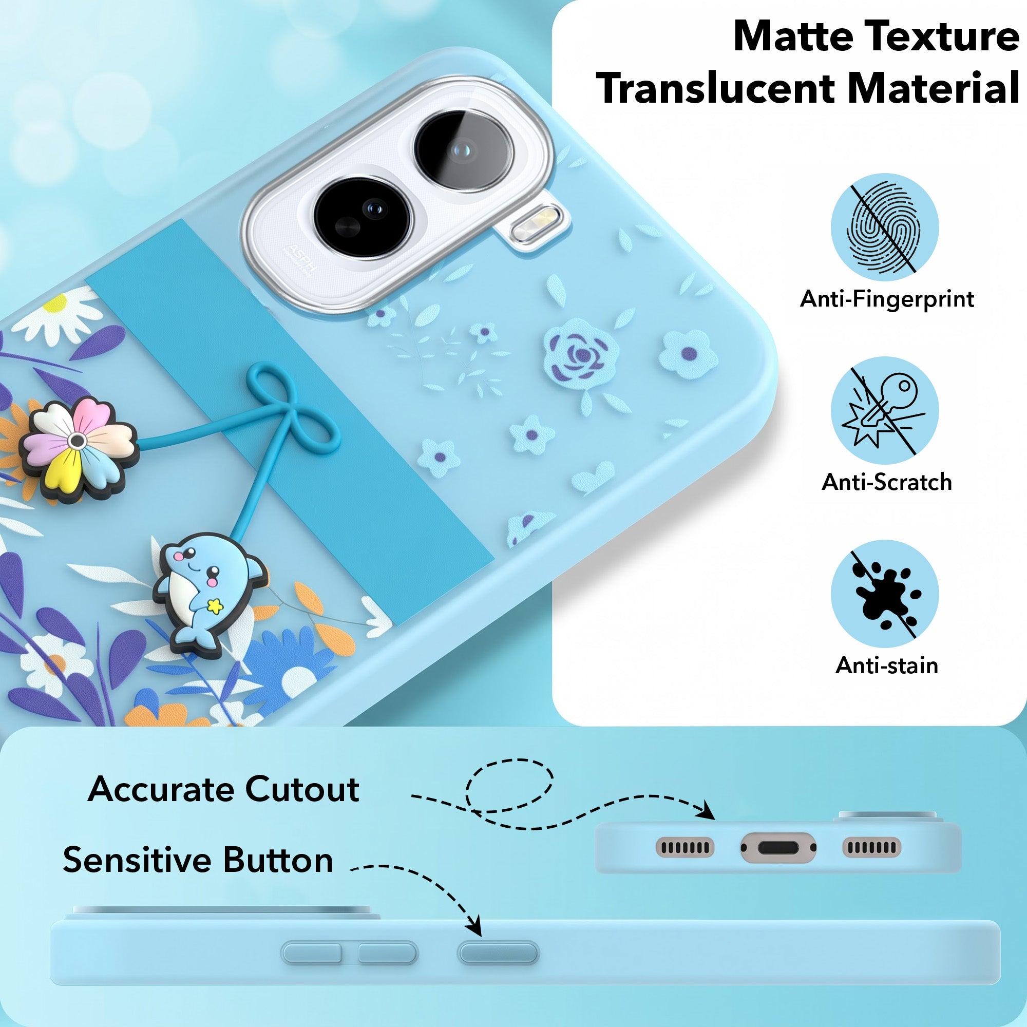 For Vivo T5 Pro 5G Back Cover Case (3D Cute Cartoons | Hard Back Side Soft | Matte Premium Finish | HD Printing)