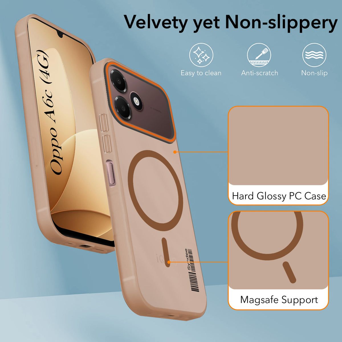 For Oppo A6c 4G Back Cover Case (Soft Touch | Camera Bump Protection | MagSafe Compatible | Matte Finish)