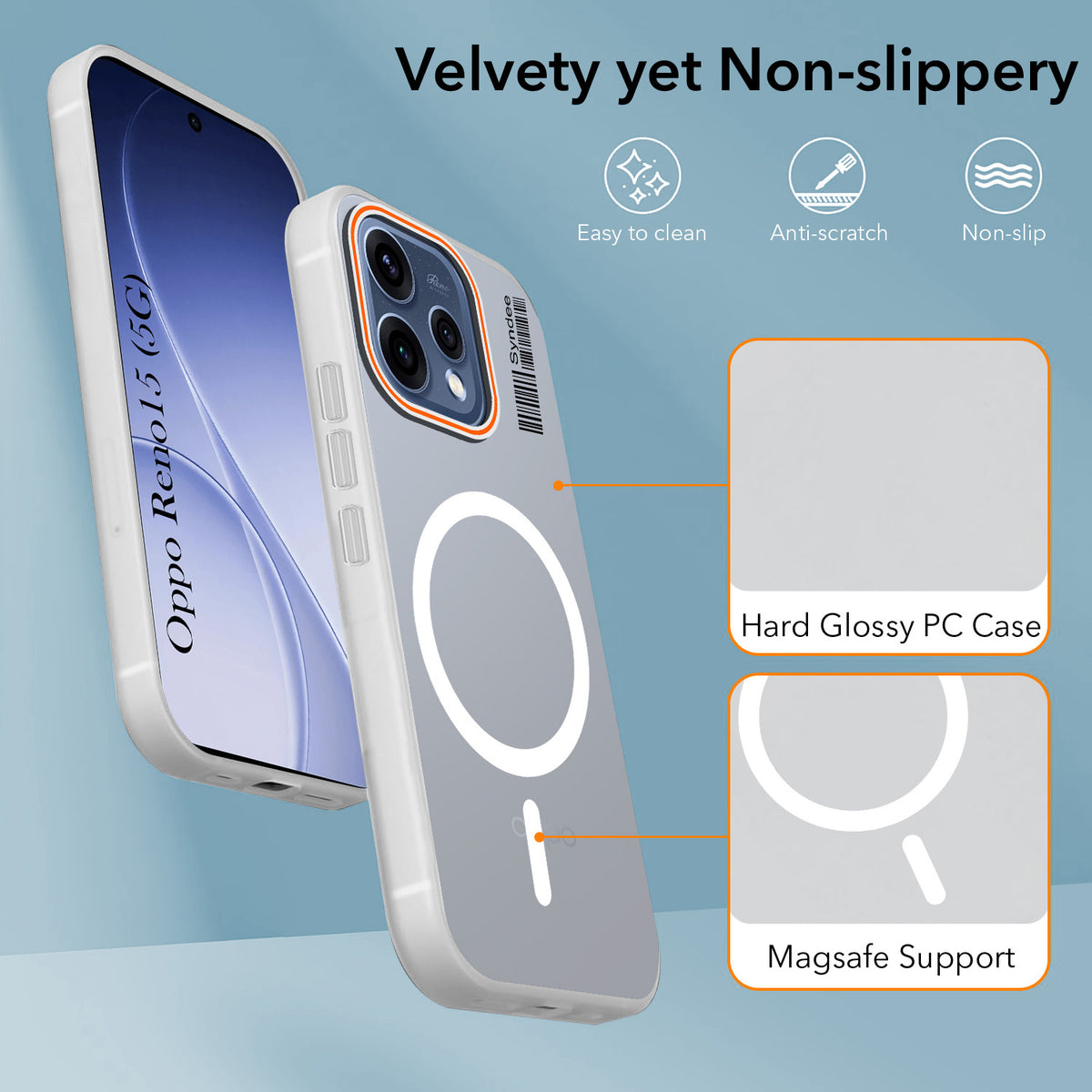 For Oppo Reno15 5G | Oppo Reno 15 5G Back Cover Case (Soft Touch | Camera Bump Protection | MagSafe Compatible | Matte Finish)