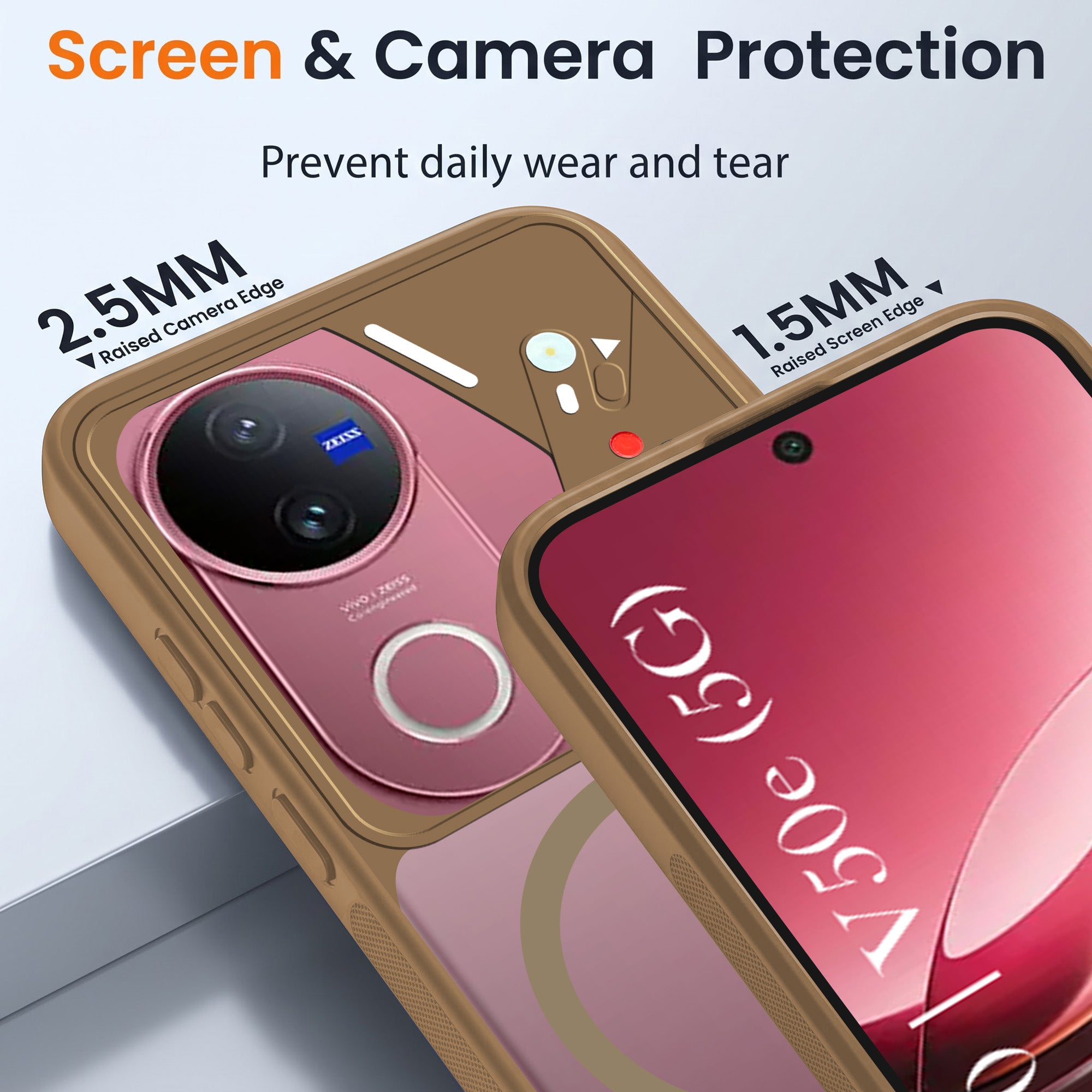 For Vivo V50 | Vivo V50e Back Cover Case Lifetime Anti-Yellow Clear (Camera Protection | Side Grip | Wireless MagSafe Compatible)