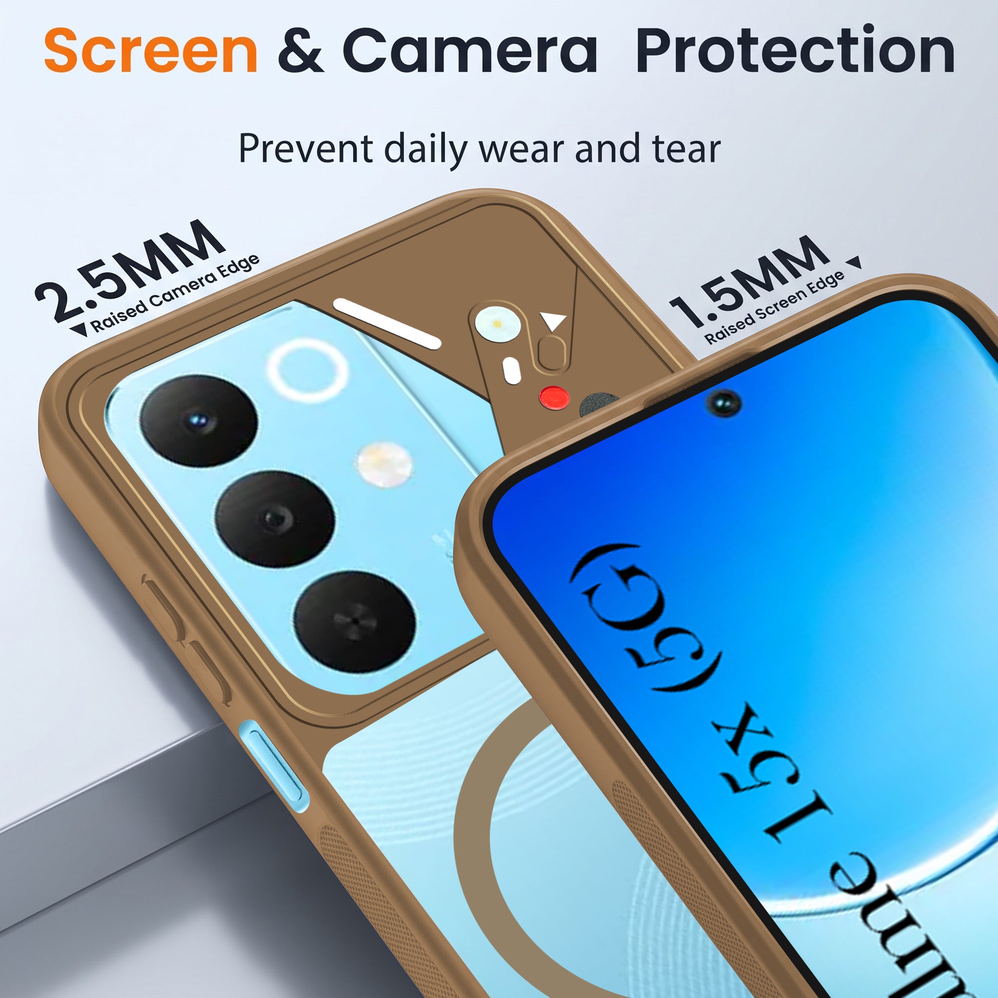 For Realme 15X Back Cover Case Lifetime Anti-Yellow Clear (Camera Protection | Side Grip | Wireless MagSafe Compatible)