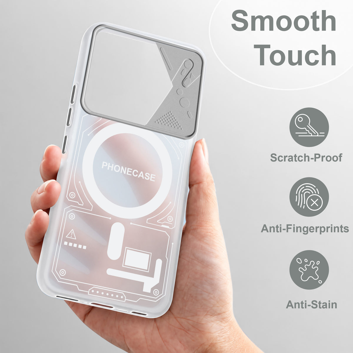 For Vivo T5 Pro 5G Metallic Back Cover Case (Metallic Camera Protection & Buttons | Translucent Milky Shade | Hard Polycarbonate)