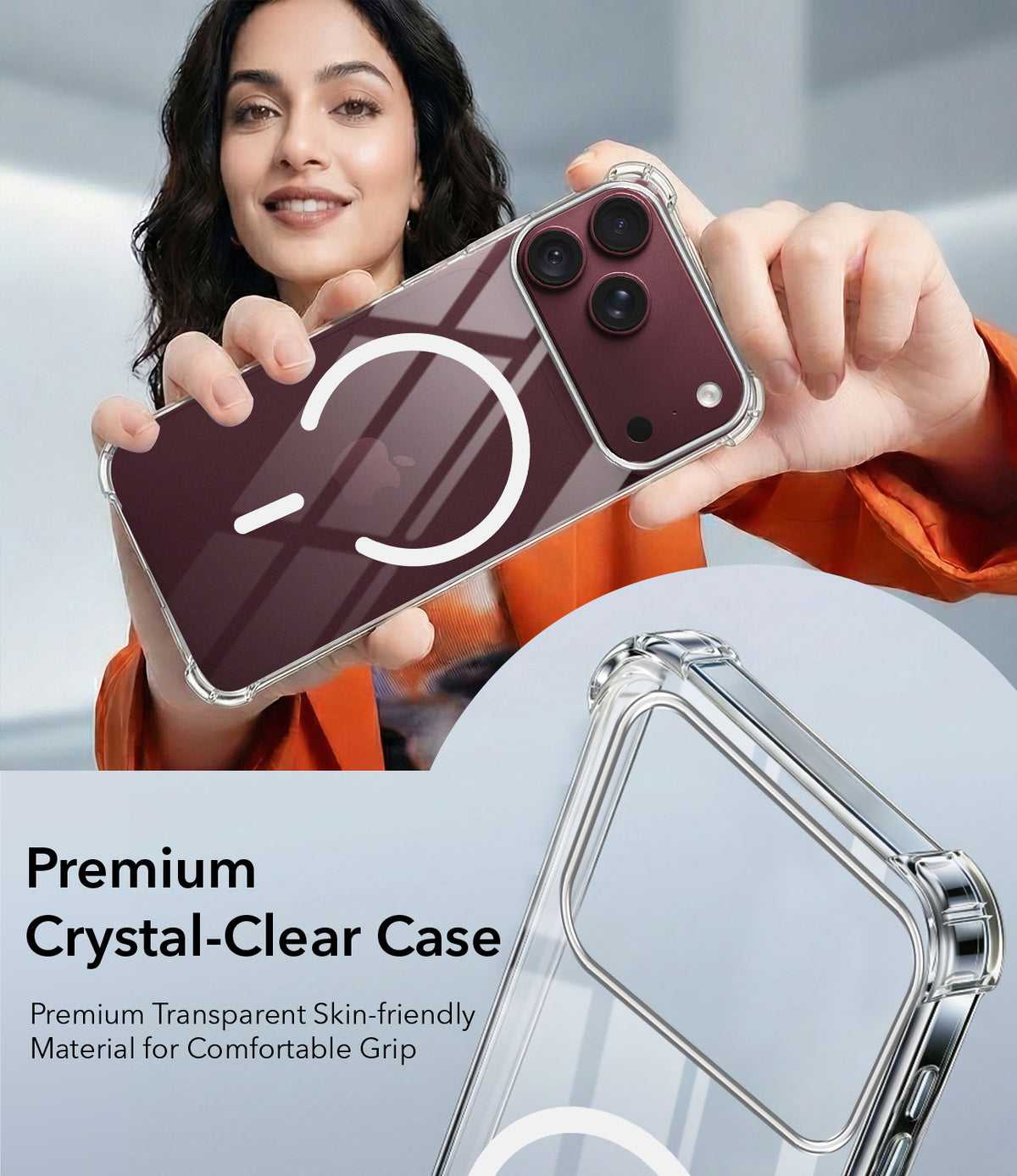 For Apple iPhone 18 Pro Max Back Cover Shockproof Crystal-Clear (Magsafe Wireless Support | Drop & Camera Protection | Hard Polycarbonate)
