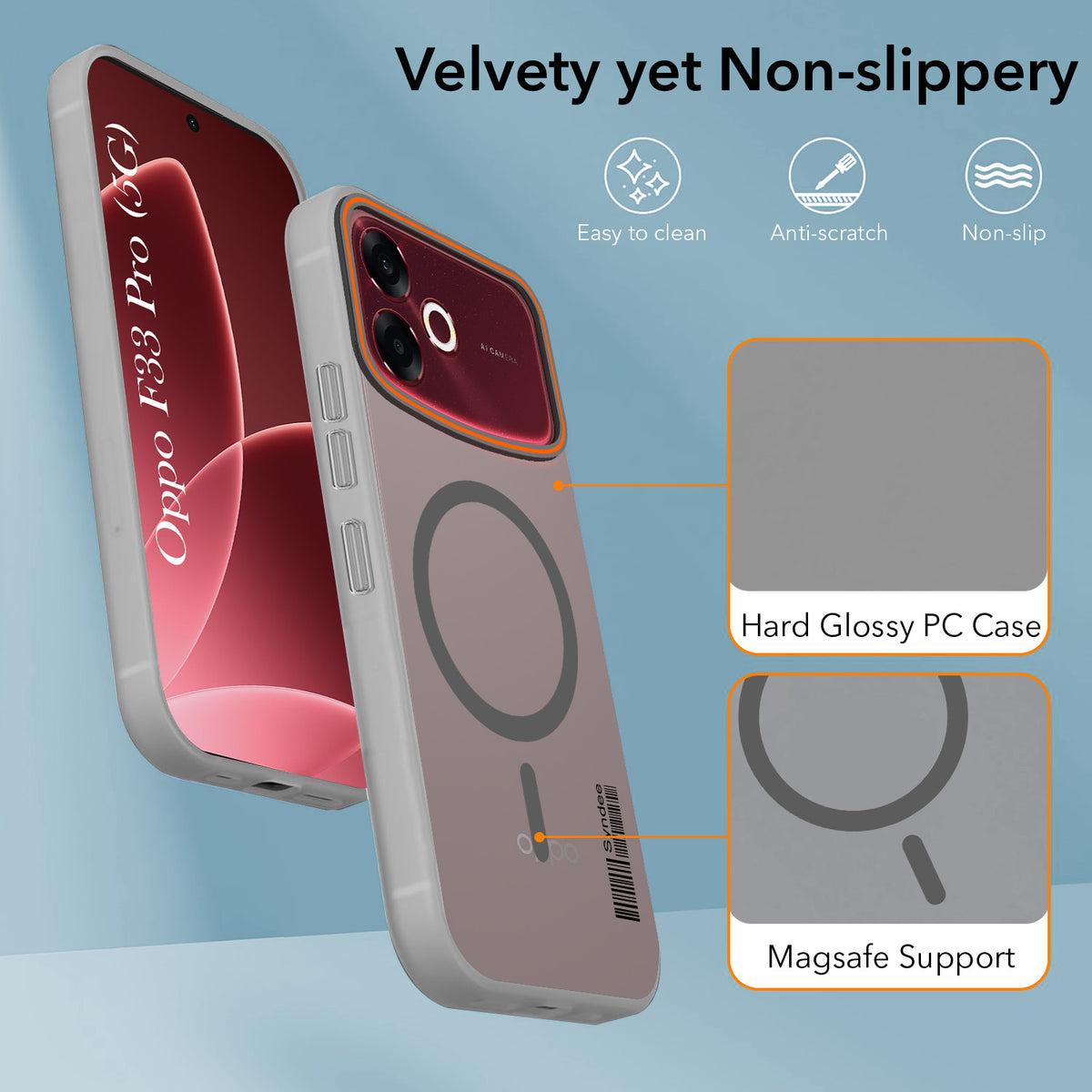 For Oppo F33 Pro 5G Back Cover Case (Soft Touch | Camera Bump Protection | MagSafe Compatible | Matte Finish)