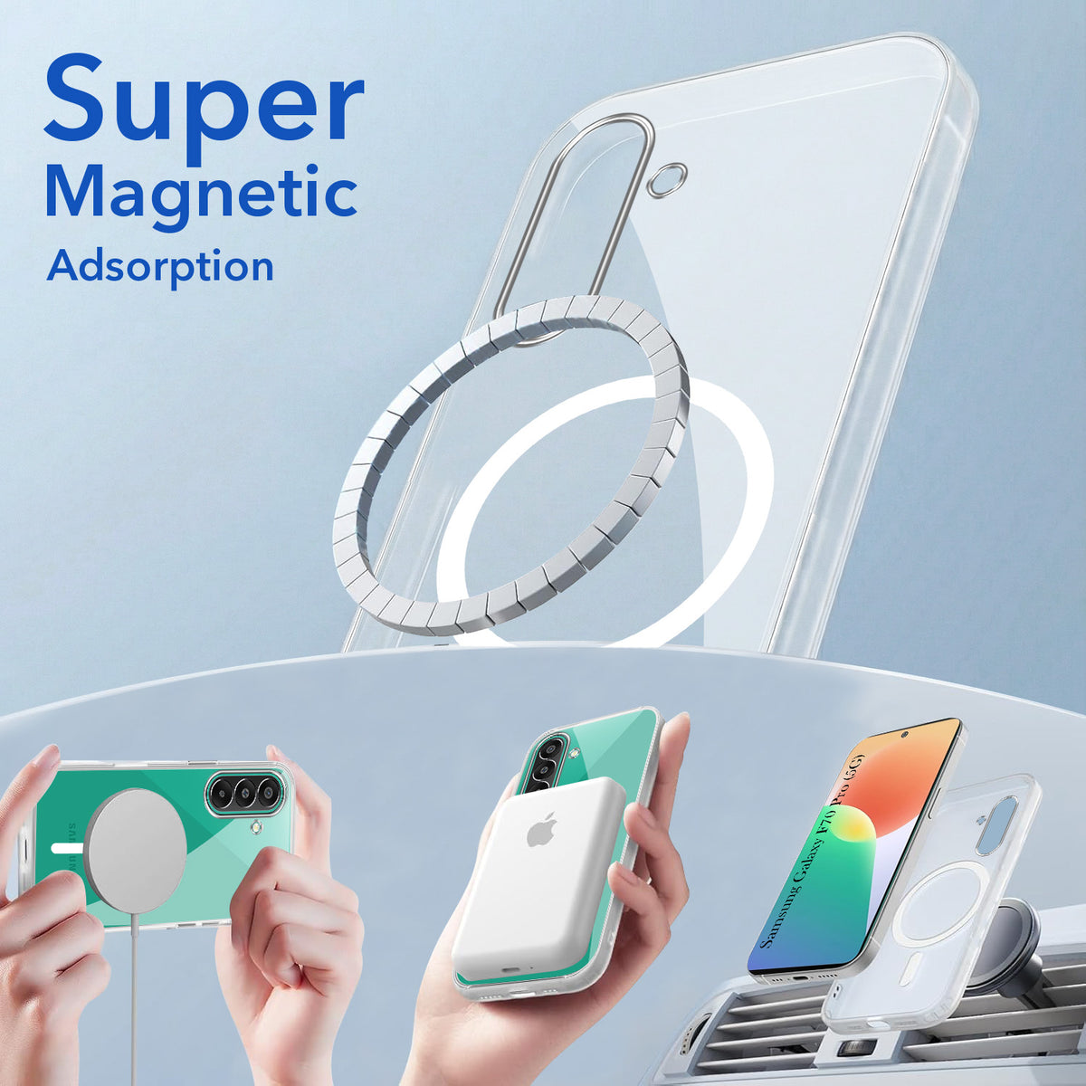 For Samsung Galaxy F70 Pro 5G Back Cover Case Lifetime Anti-Yellow MagSafe Compatible Clear (Sleek Hard Crystal | Shockproof and Camera Protection)