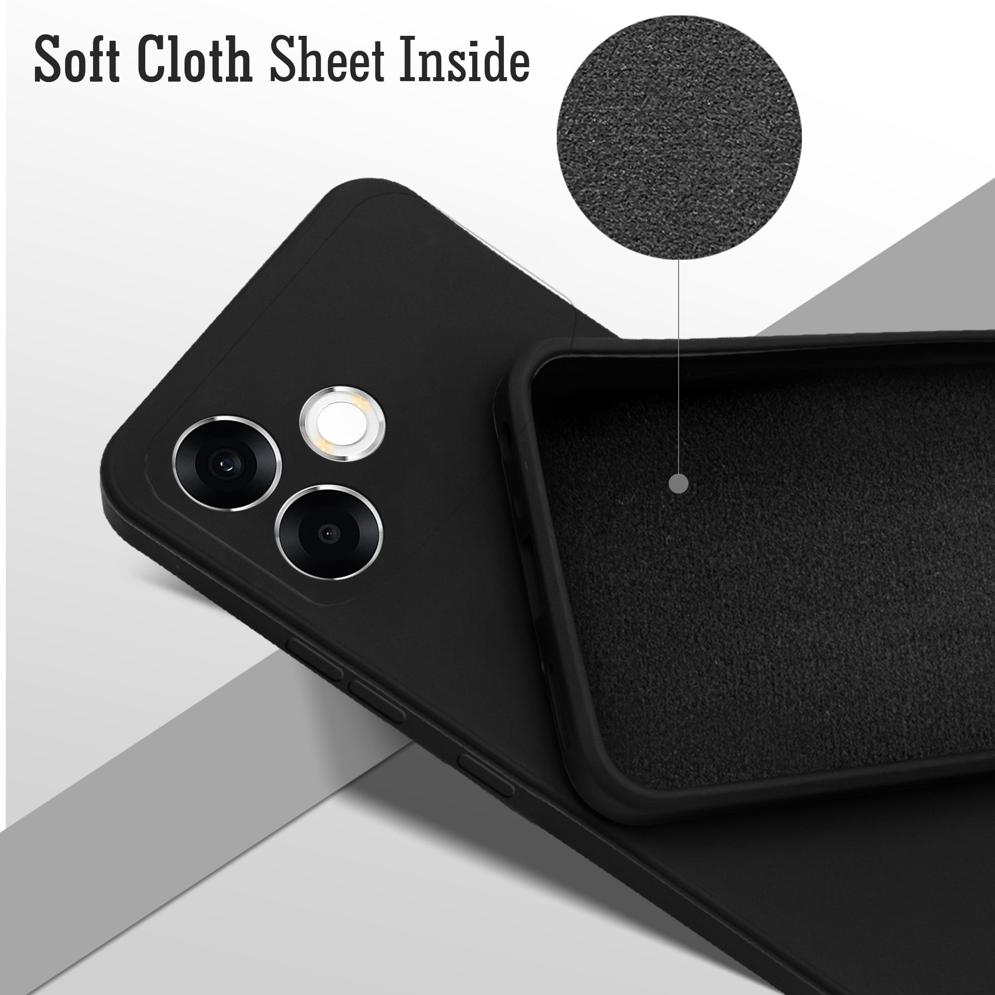 For Oppo F33 Pro 5G Back Cover Case (Matte Finish Silicone with Inside Fiber cloth)