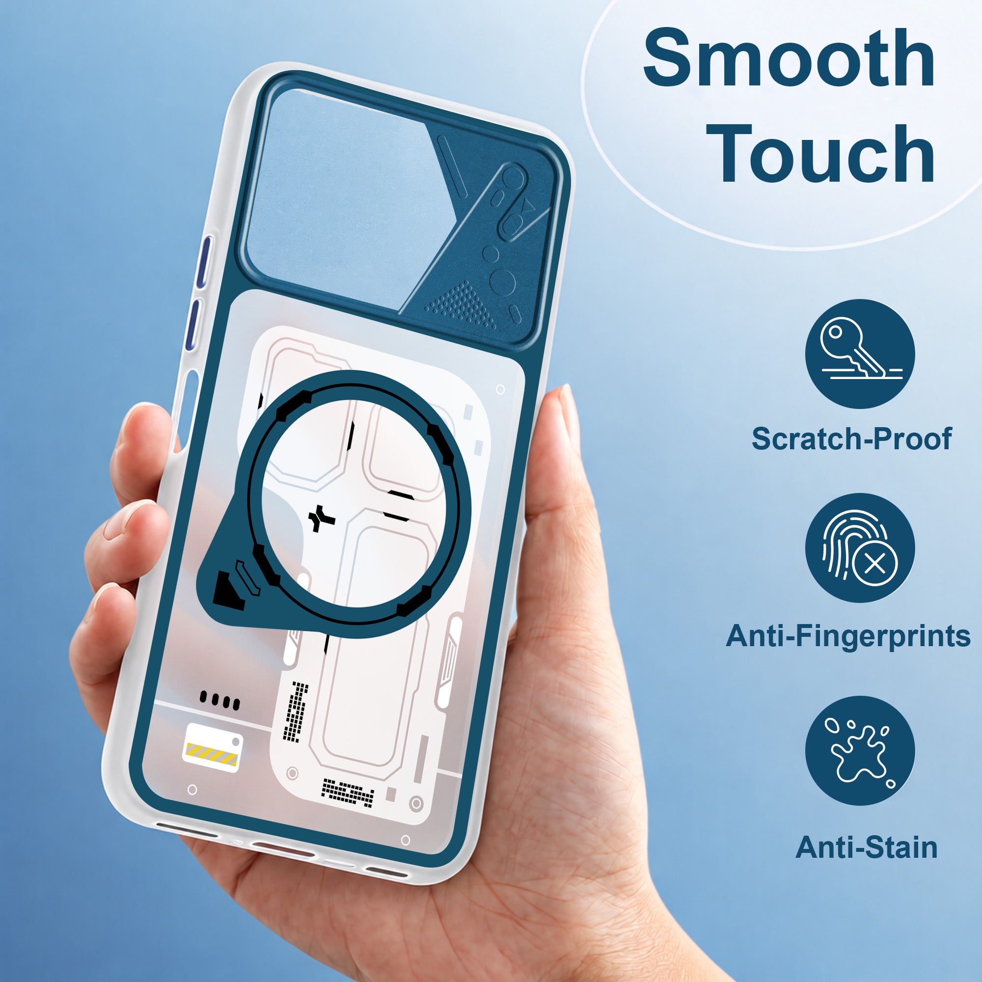For Oppo A6X | Oppo A6S Metallic Back Cover Case (Metallic Camera Protection & Buttons | Translucent Milky Shade | Hard Polycarbonate)